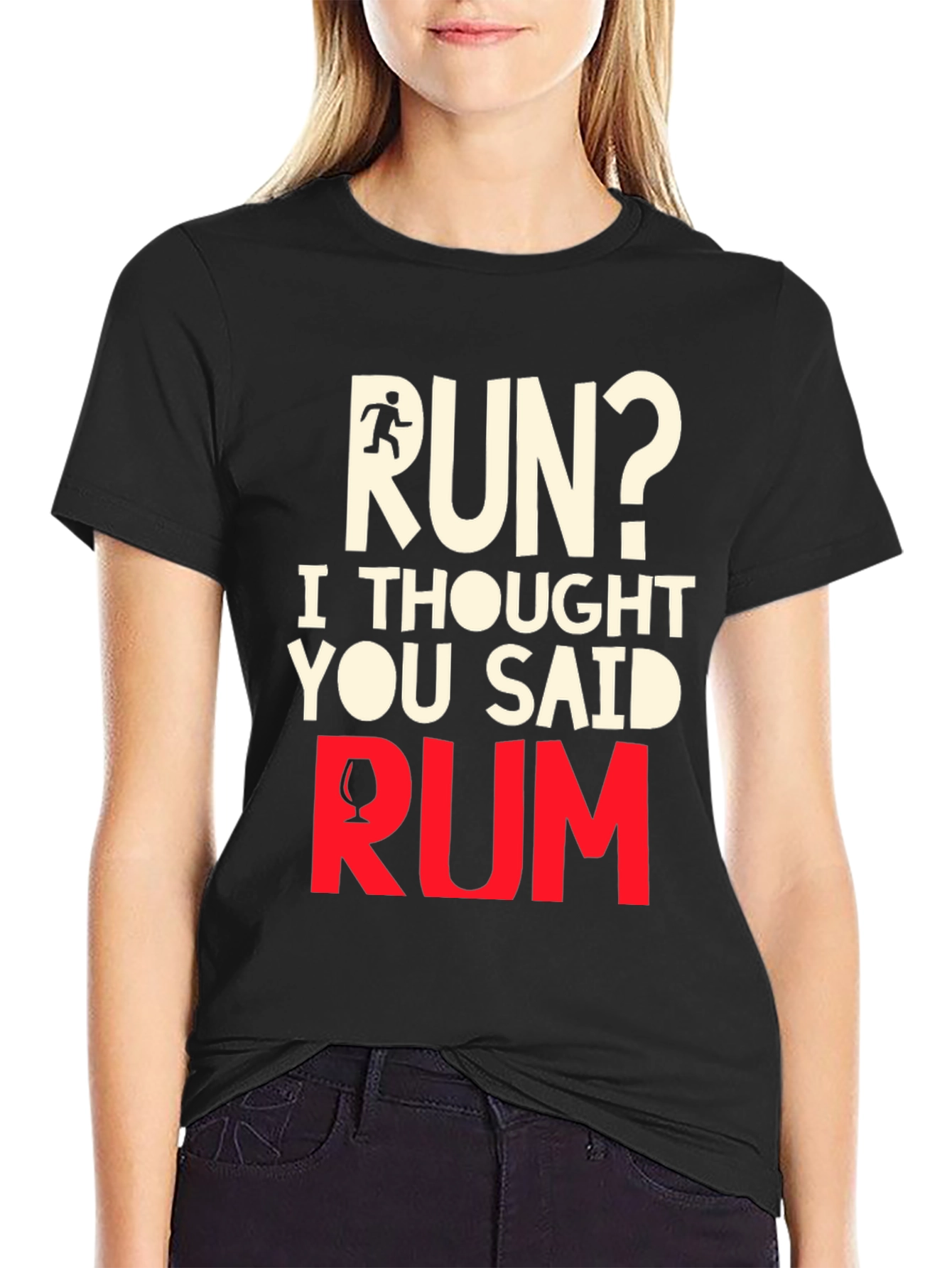 Black Funny Run Rum T-Shirt view 2