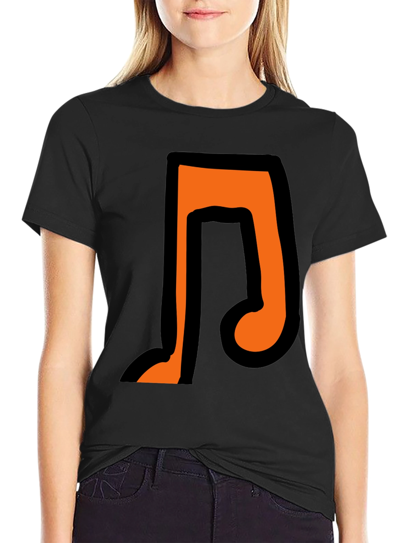 Black Music Note Graphic T-Shirt view 2