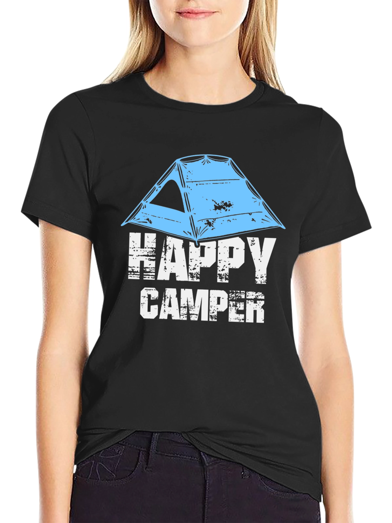Black Happy Camper T-Shirt - Adventure Ready view 2