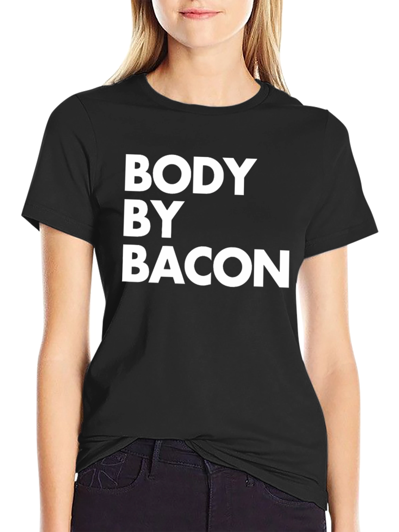Black Body By Bacon T-Shirt - Funny Foodie Tee view 2