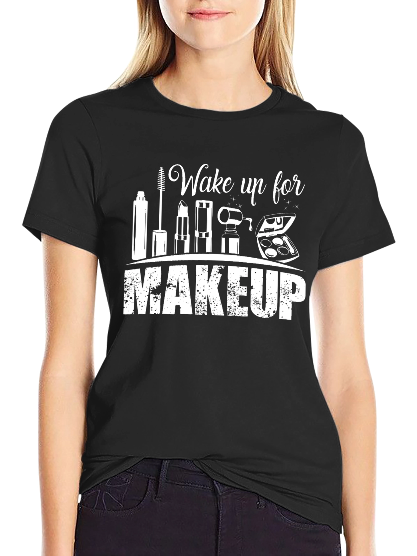 Wake Up for Makeup Graphic Tee - Black - 2