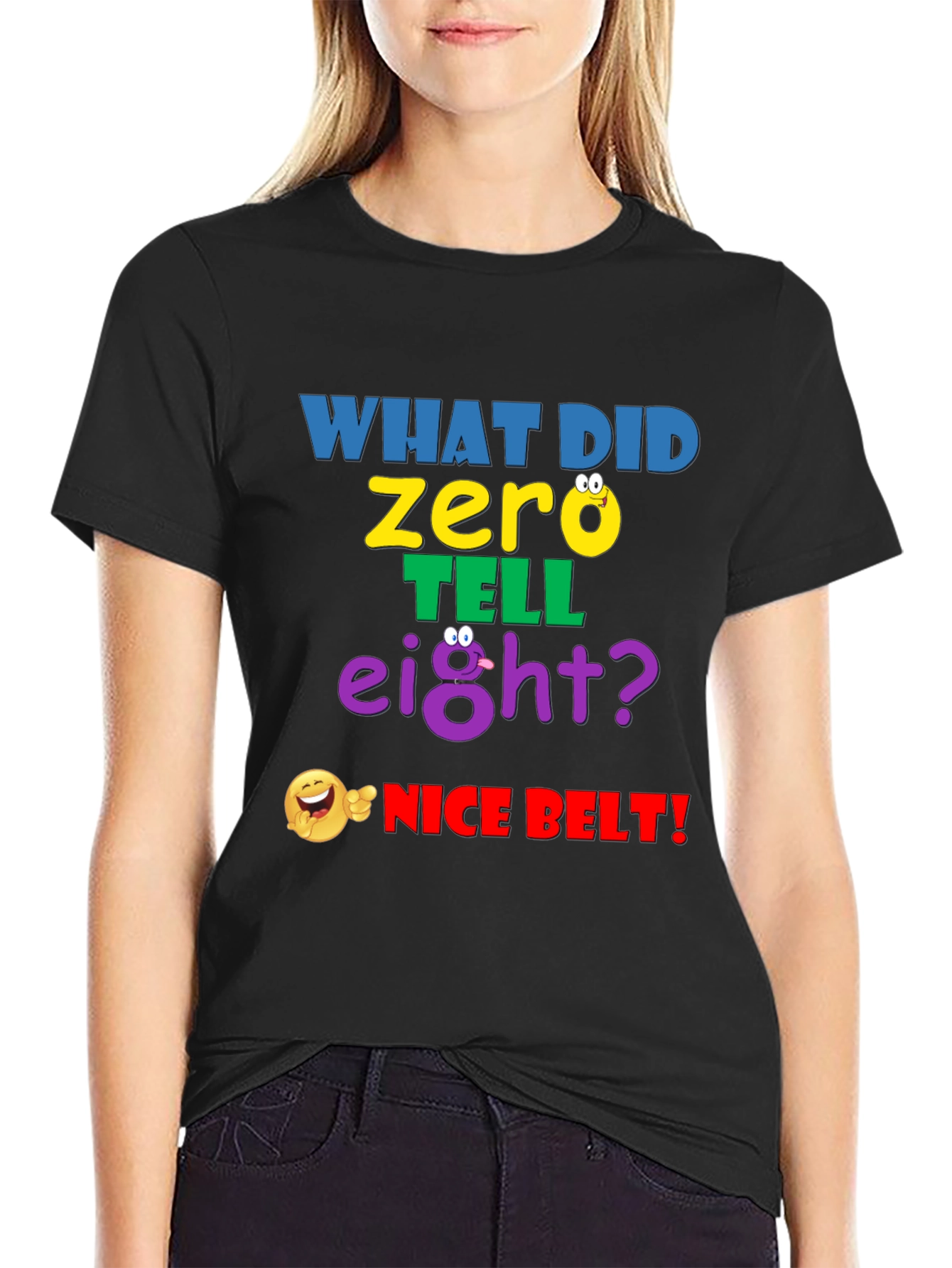 Black Funny Math Joke T-Shirt - "Nice Belt!" view 2