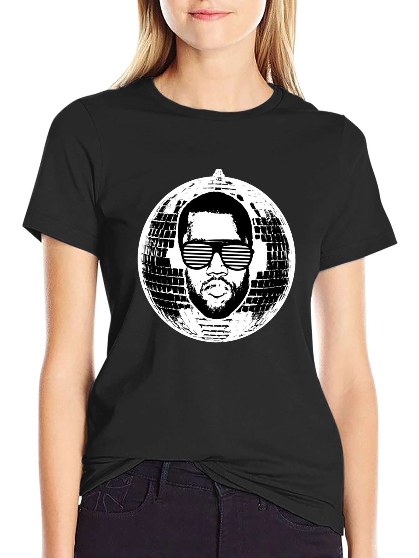 Black Retro Disco Kanye Tee - Black view 2