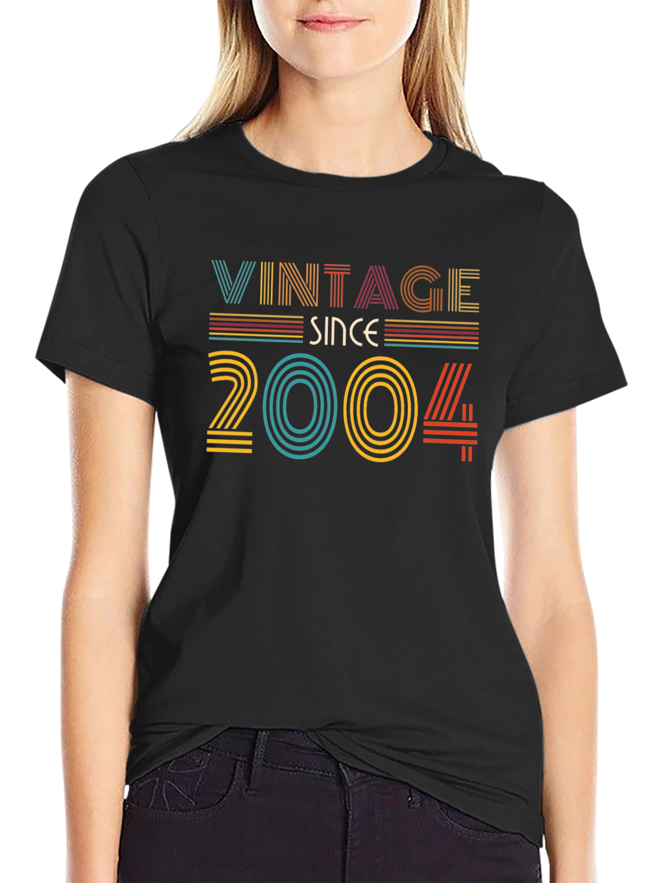 Black Vintage Since 2004 Graphic T-Shirt view 2