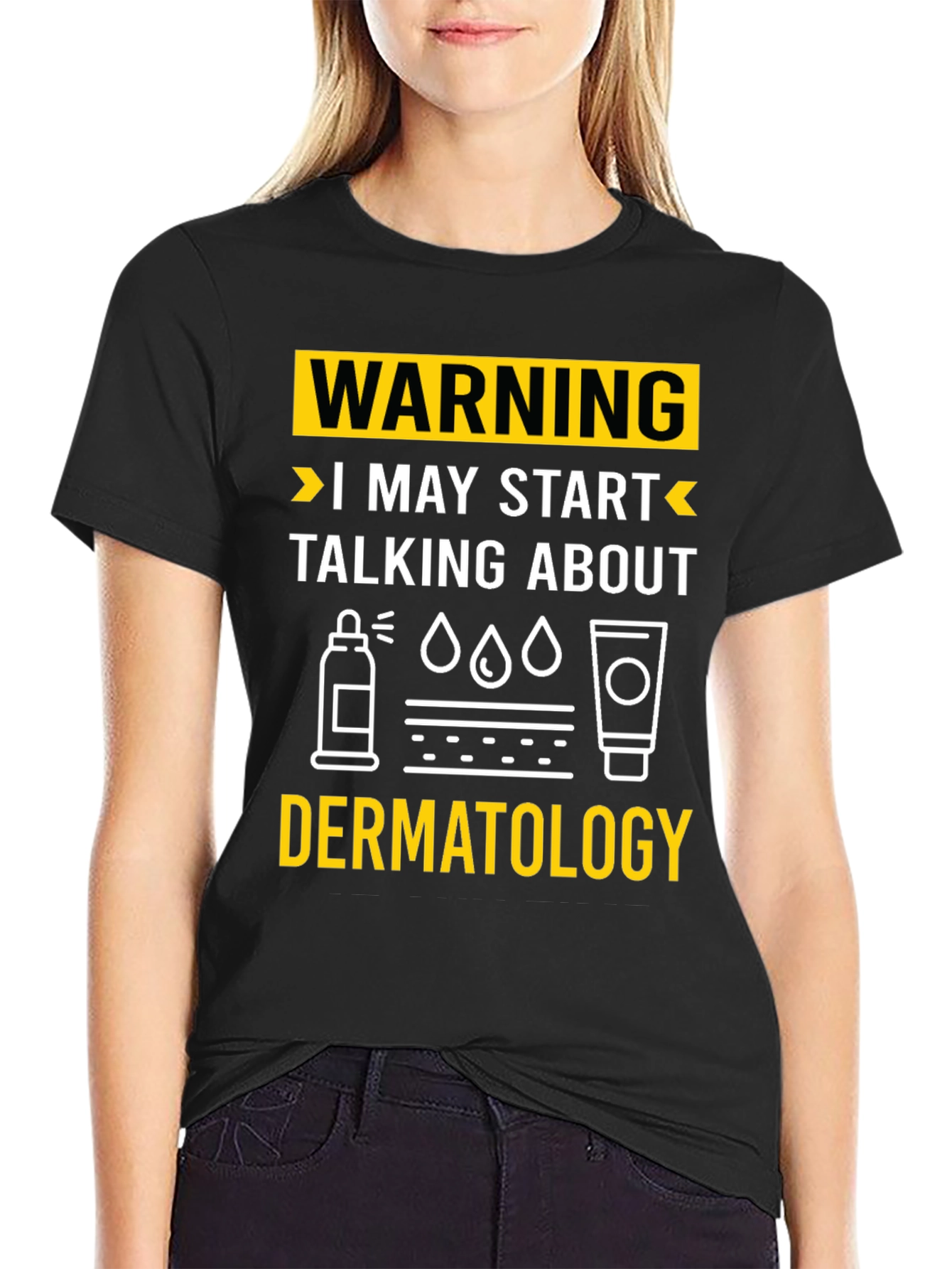 Black Warning Dermatology T-Shirt view 2