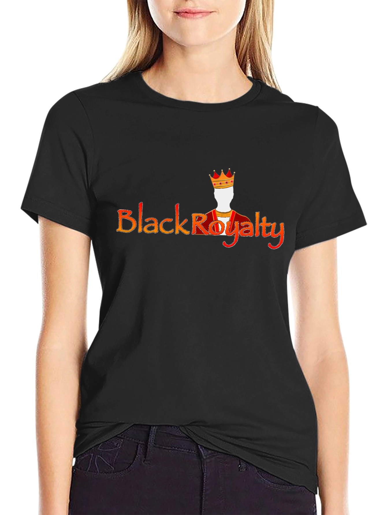 Black Black Royalty Graphic Tee - Statement Shirt view 2