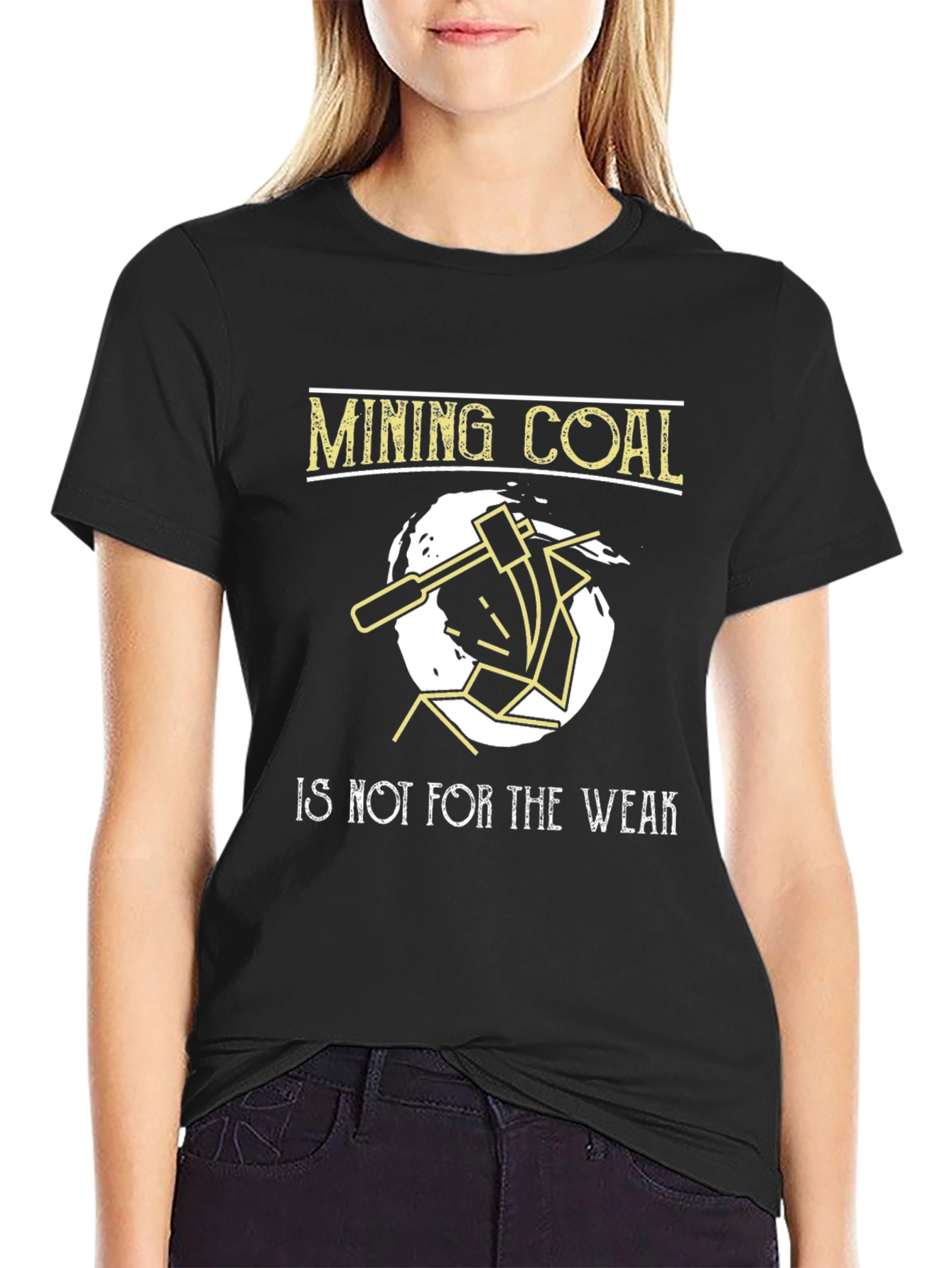 Black Mining Coal T-Shirt - Not for the Weak Tee view 2