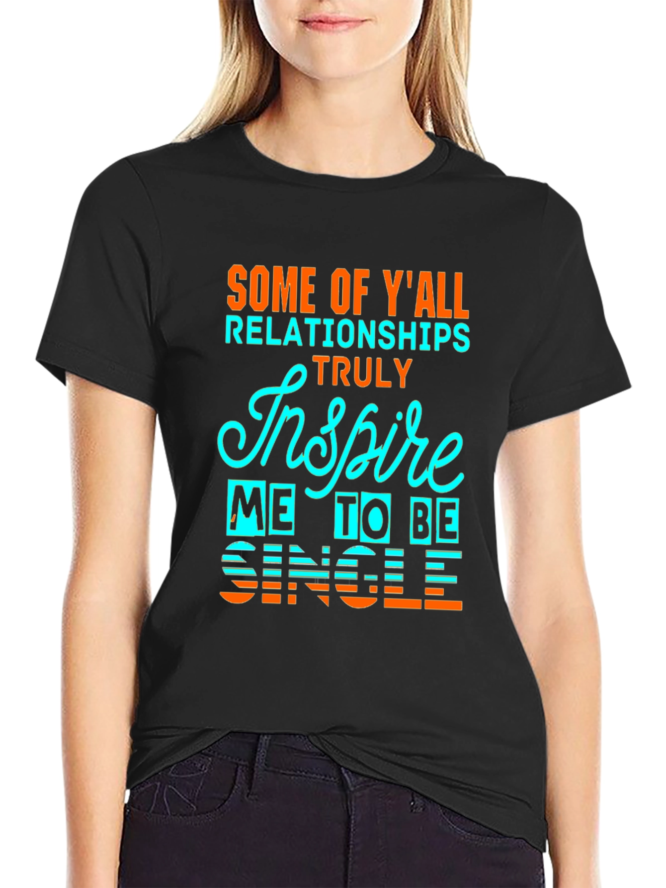 Black Inspire Me To Be Single Graphic Tee view 2