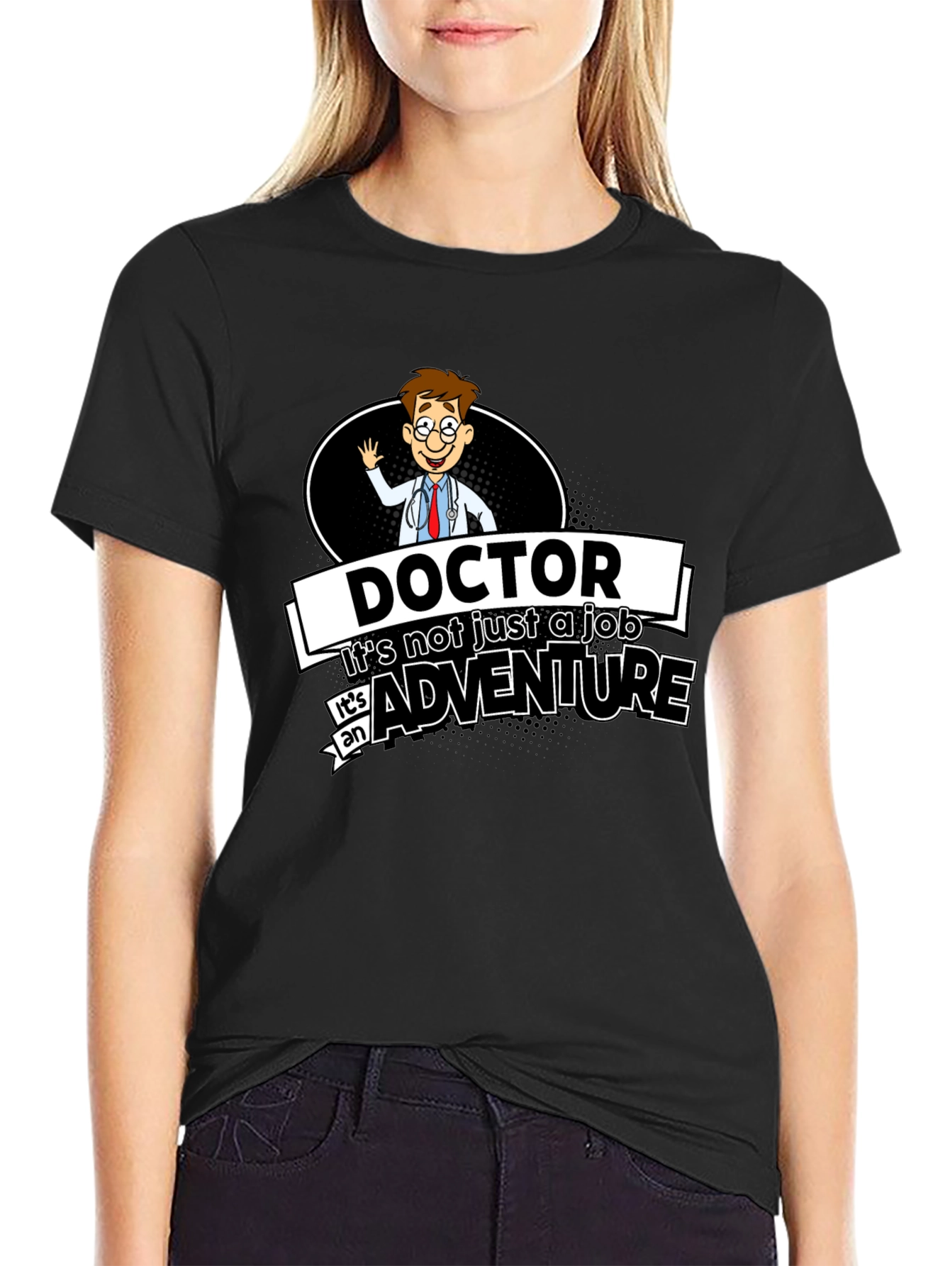 Black Doctor Adventure Black T-Shirt view 2