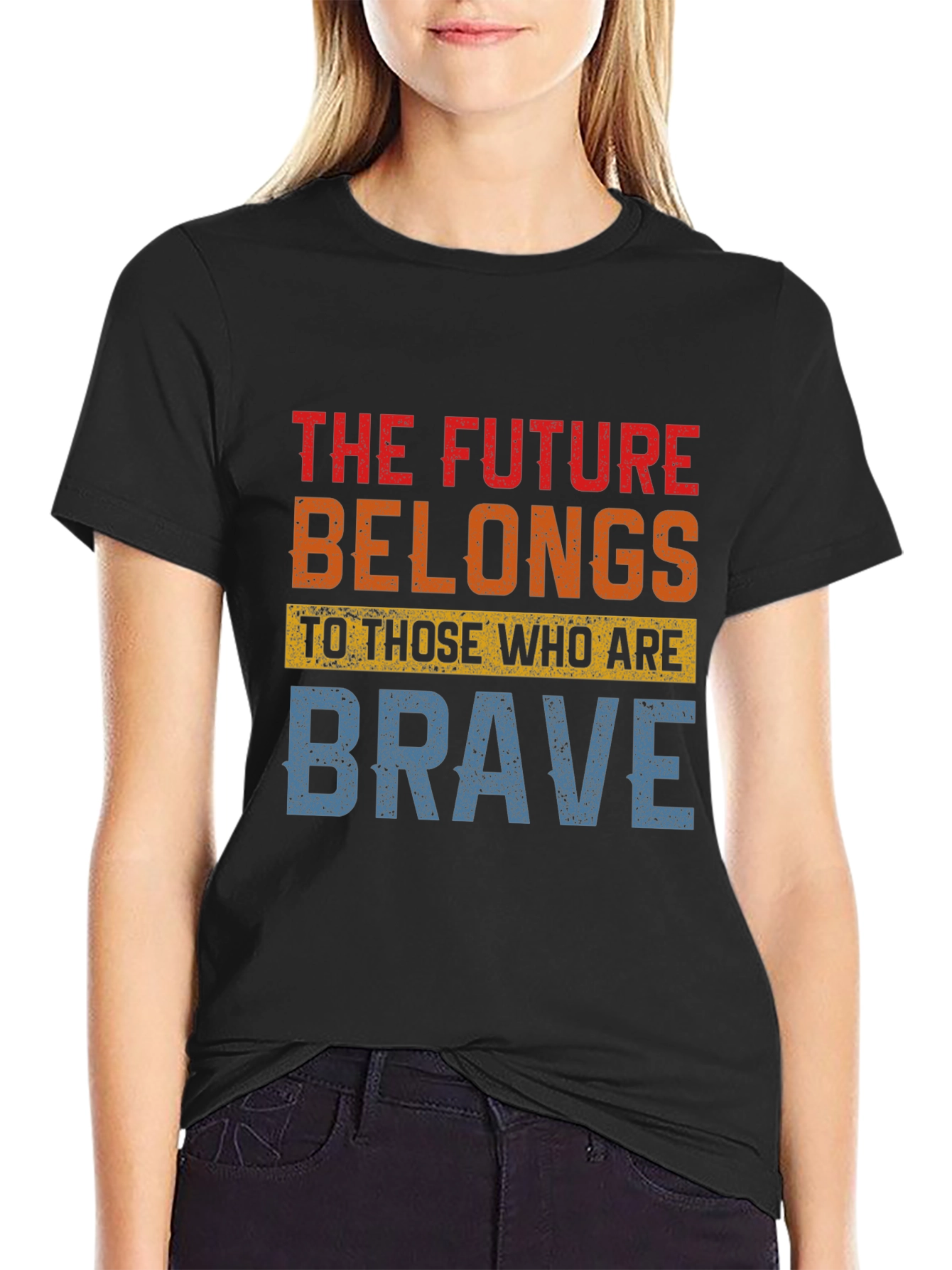 Black Future Belongs to the Brave Graphic Tee view 2