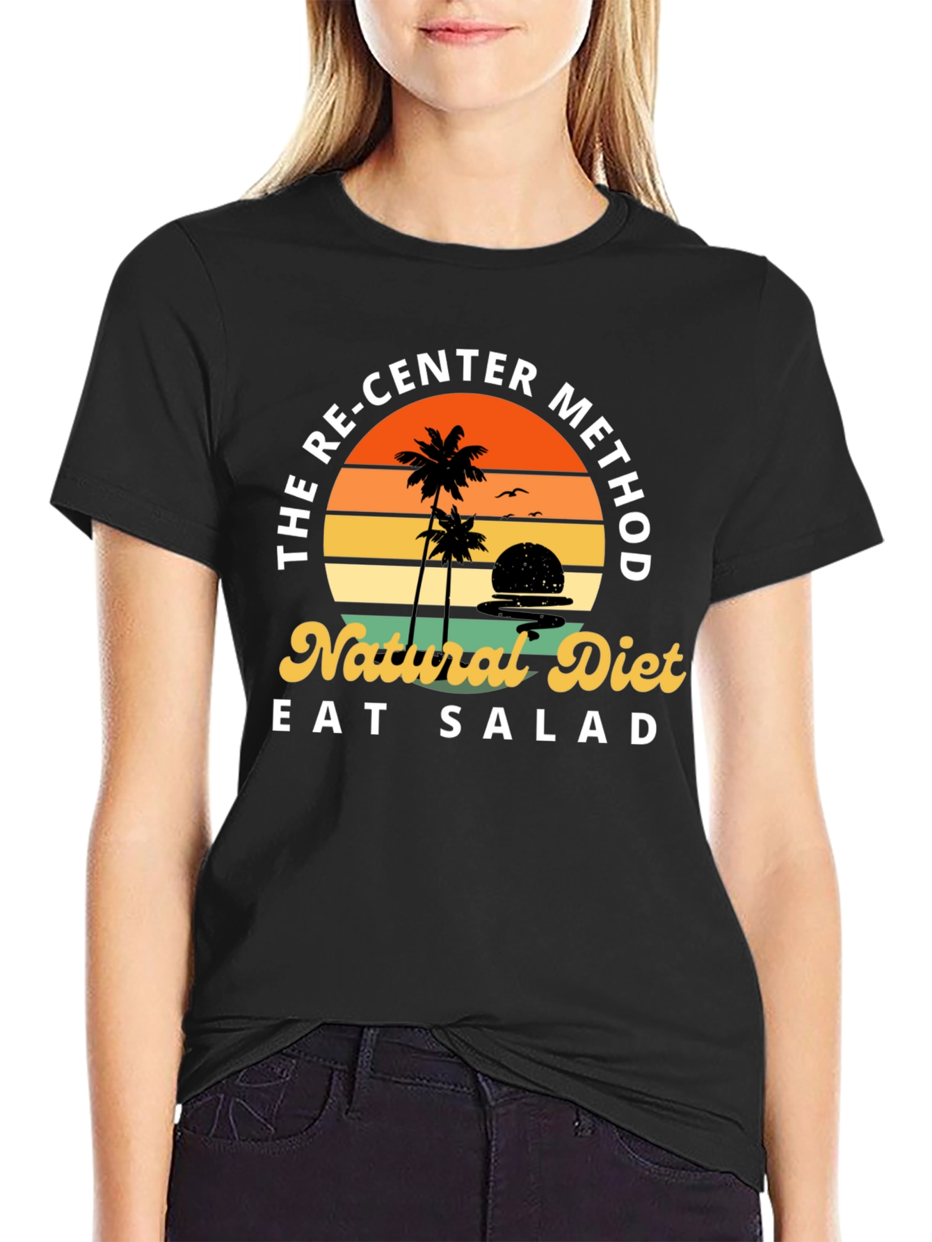 Black Re-Center Method Natural Diet T-Shirt view 2