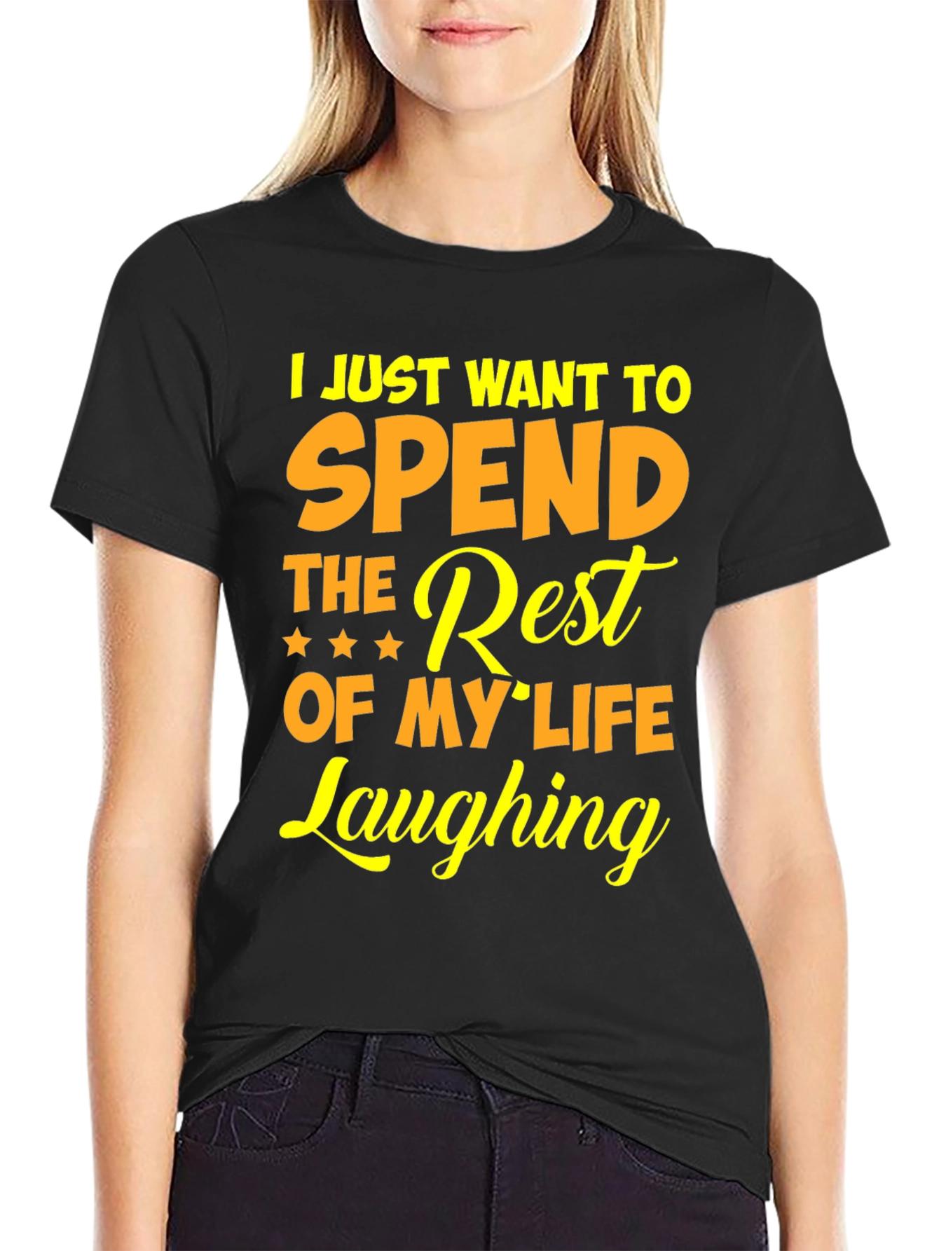 Black Laughing Rest of My Life Graphic Tee view 2