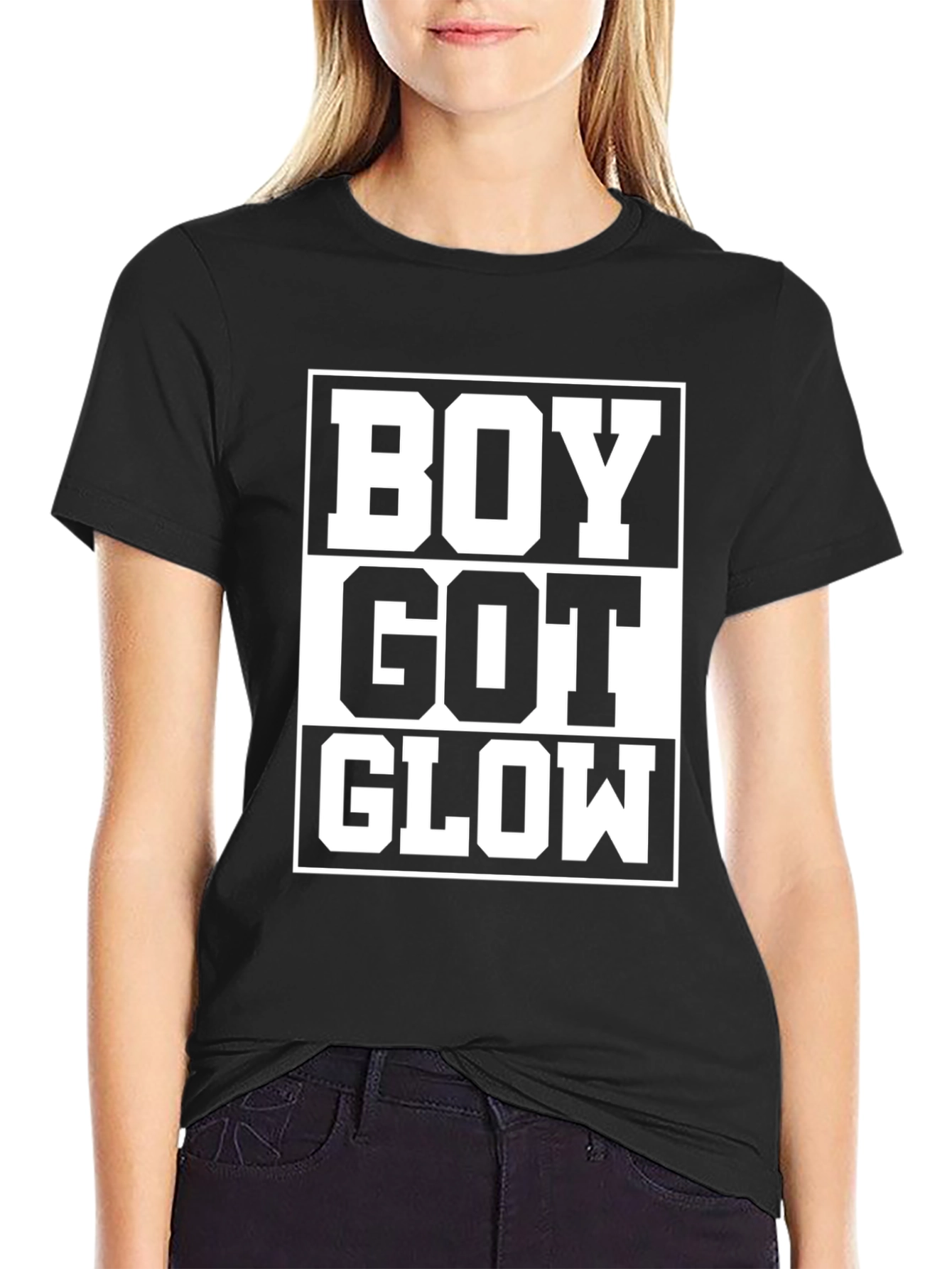 Black Boy Got Glow Graphic T-Shirt - Trendy Streetwear Tee view 2
