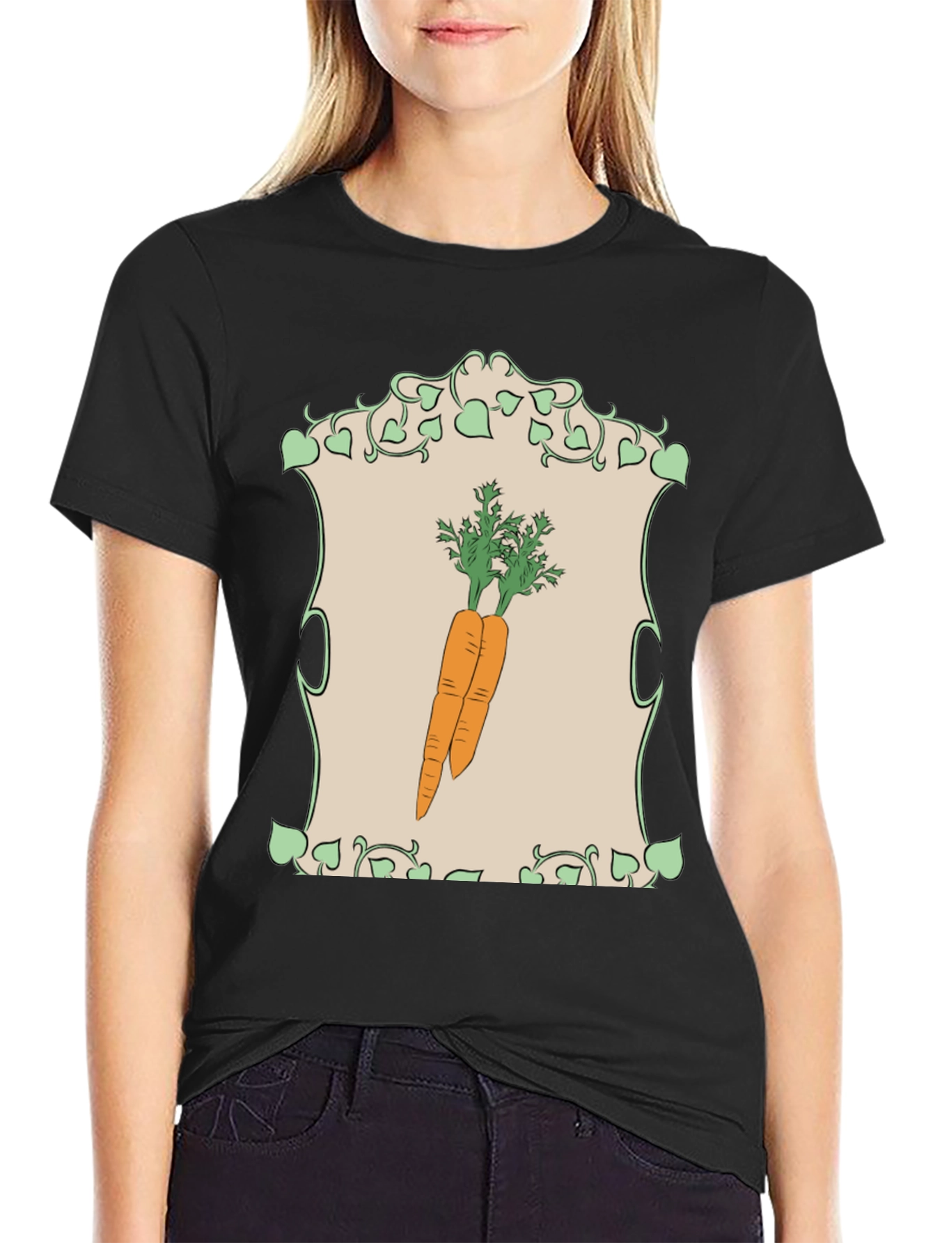 Black Carrot Graphic T-Shirt - Vegetable Lover Apparel view 2