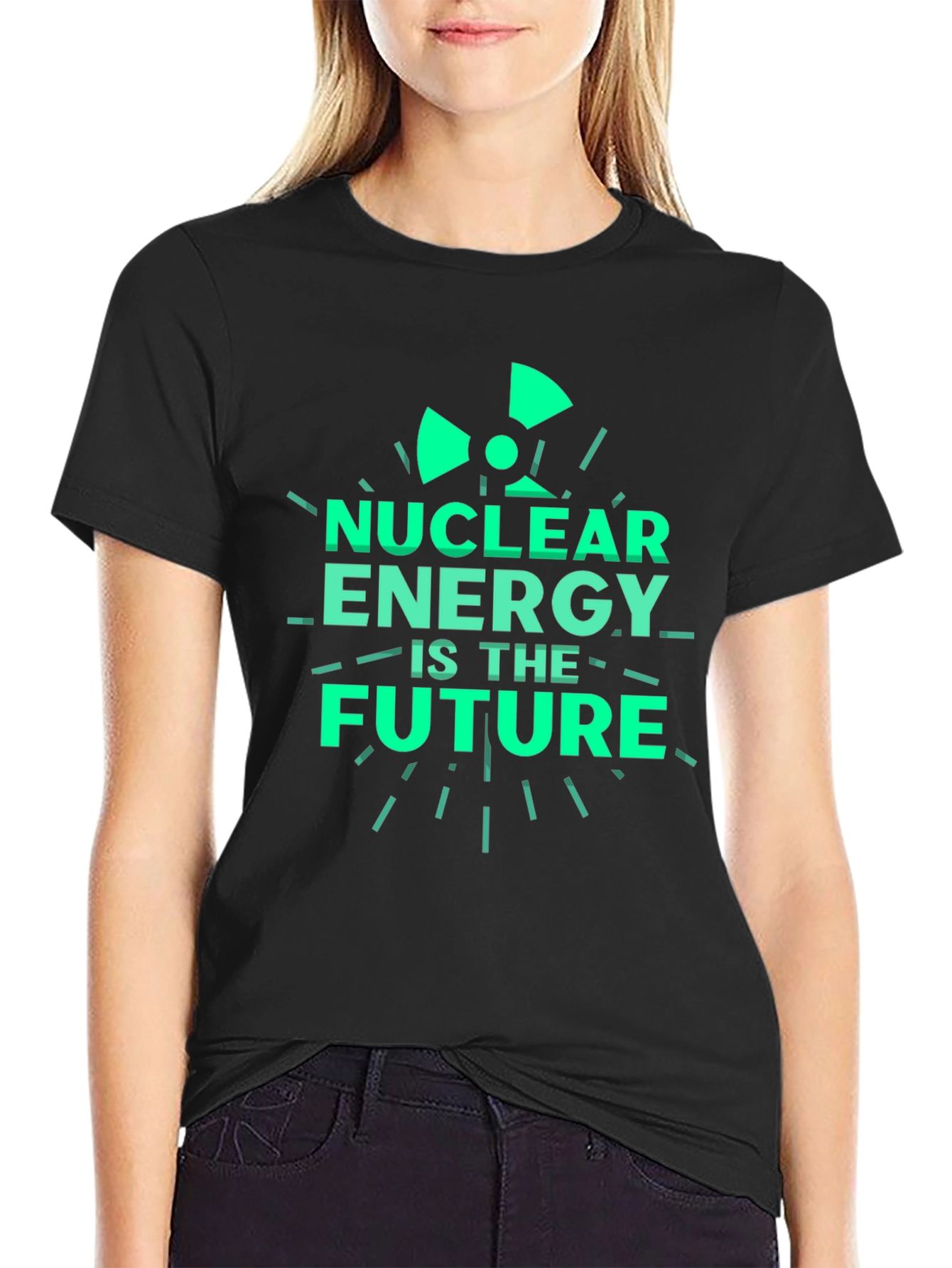 Black Nuclear Energy is the Future Black T-Shirt view 2