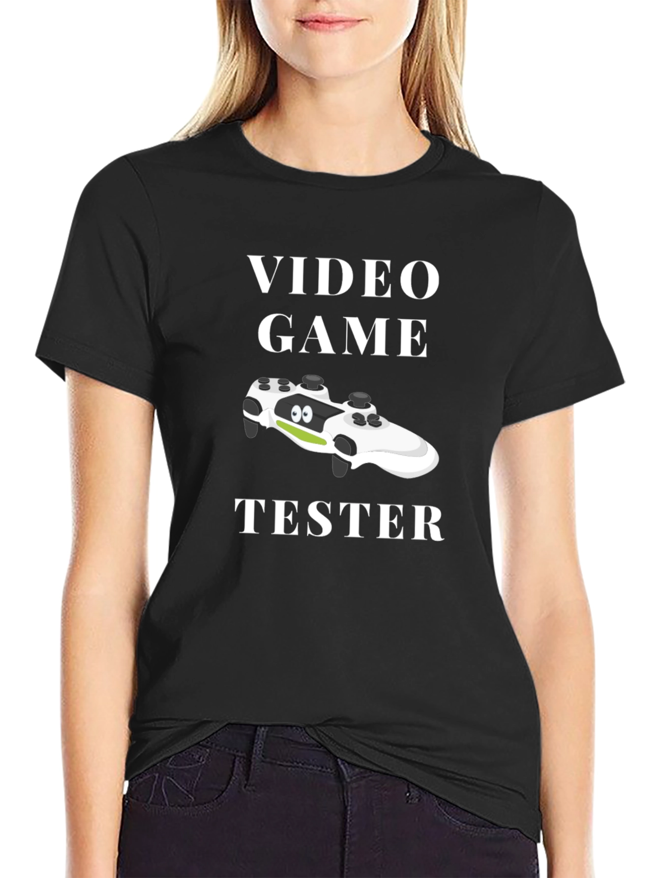 Black Video Game Tester Funny Gamer T-Shirt view 2