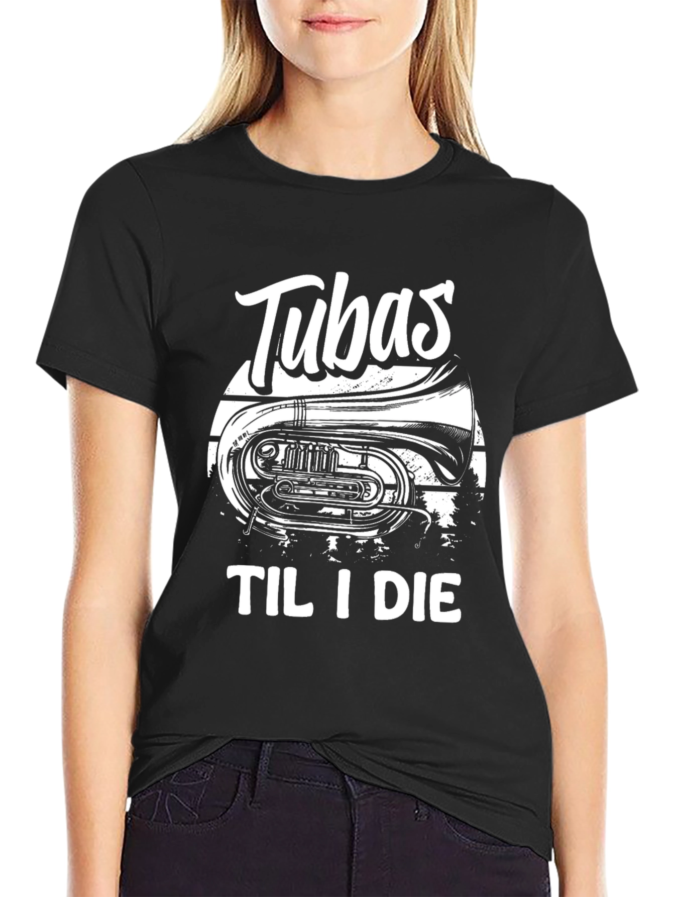 Black Tubas Til I Die Black T-Shirt view 2