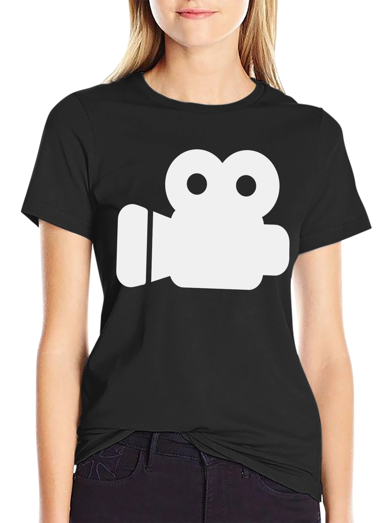 Black Retro Camera Graphic Tee - Classic Film Style! view 2