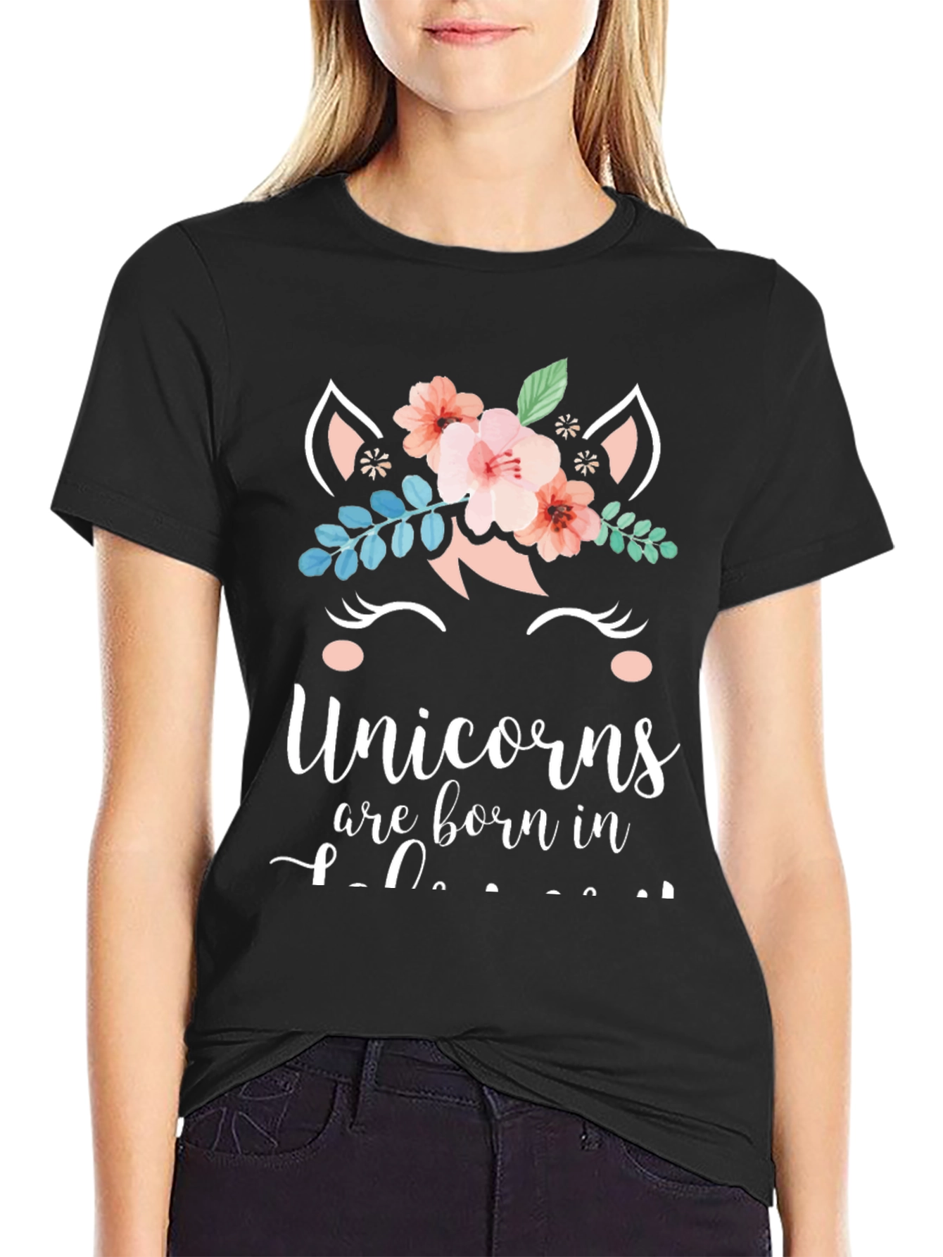 Black Unicorn Birthday T-Shirt - Born In [Month] view 2