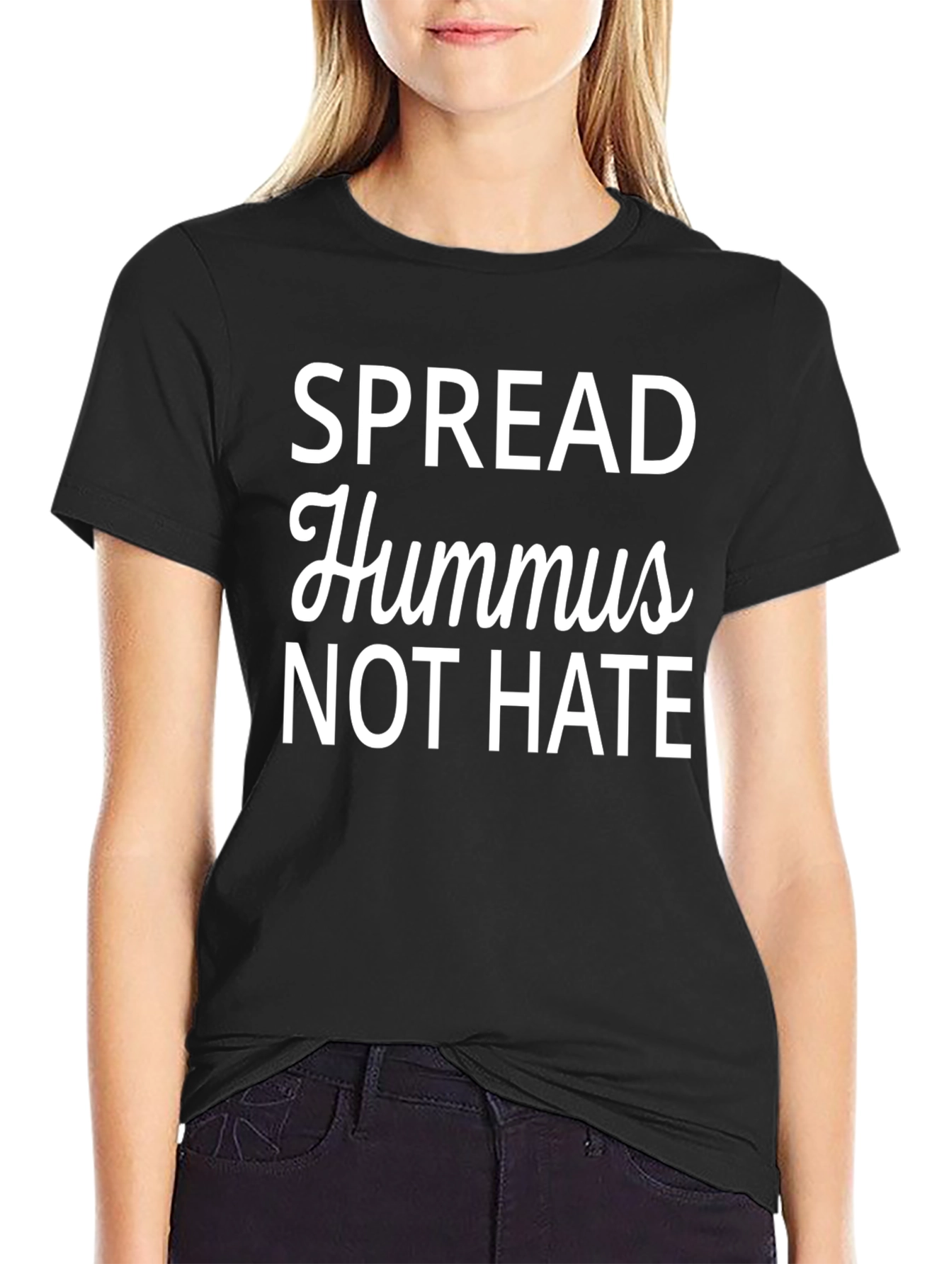 Black Spread Hummus Not Hate Black T-Shirt view 2