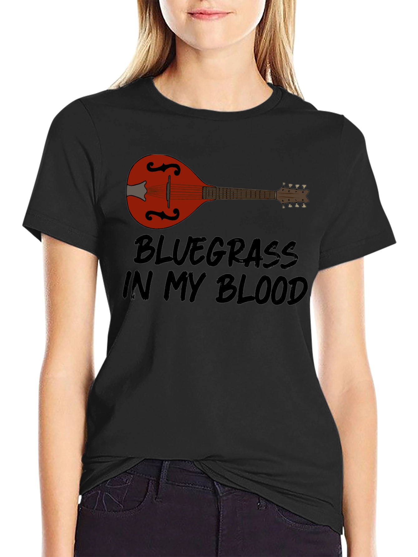 Black Bluegrass in My Blood T-Shirt - Music Lover Tee view 2