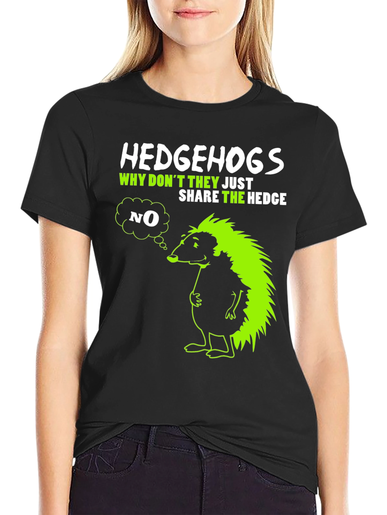 Black Hedgehog Graphic T-Shirt - Why Don't They Share? view 2