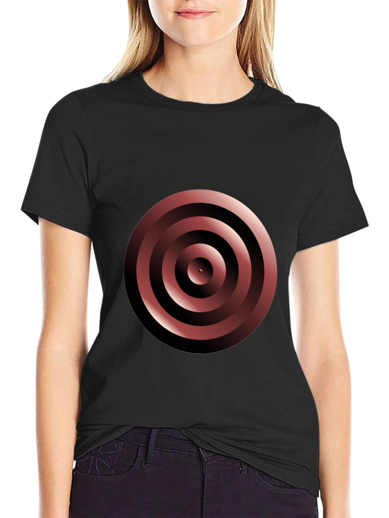 Black Target Graphic Tee - Modern Geometric Design view 2