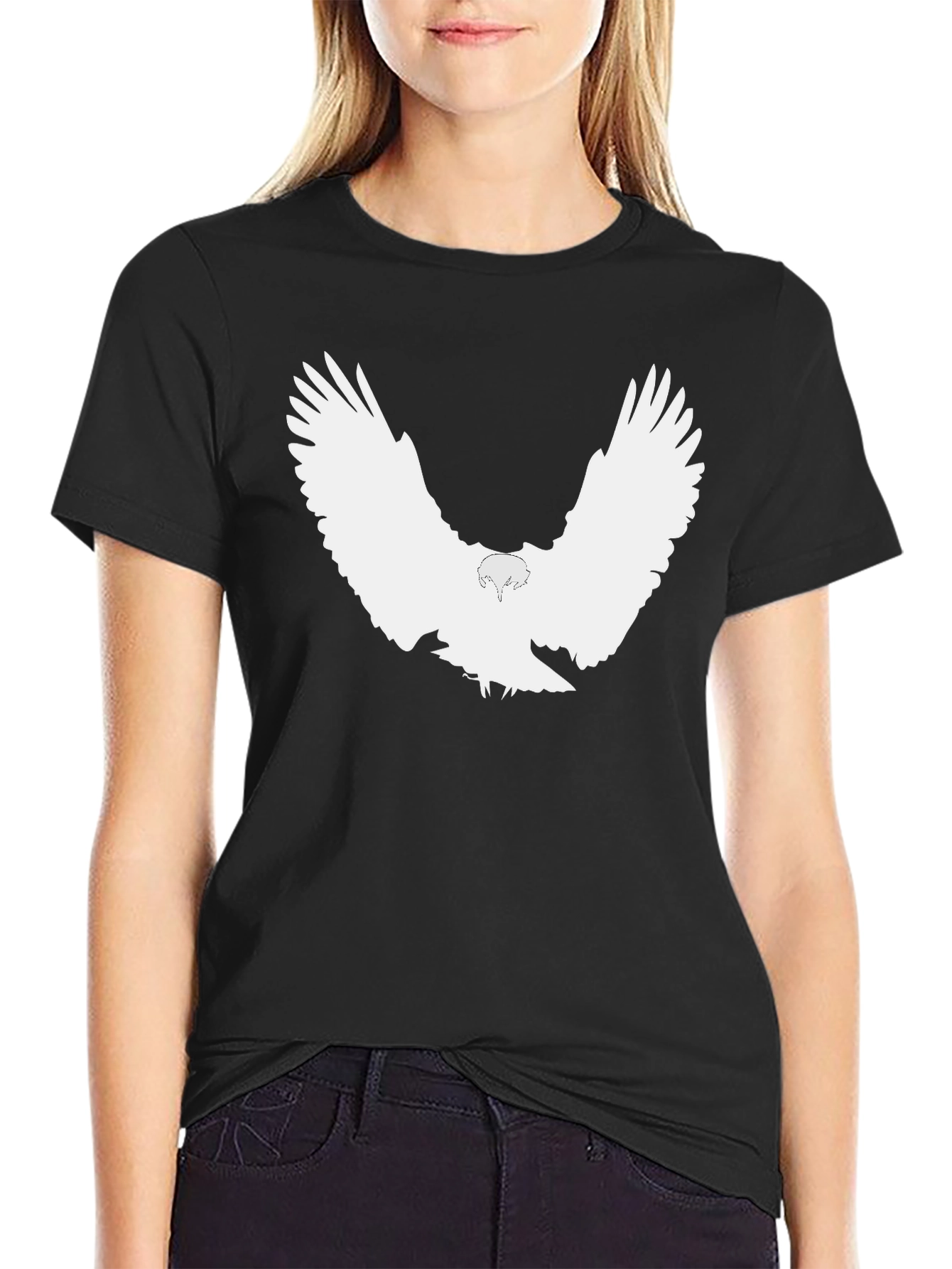 Black Black Eagle Print T-Shirt - Stylish Graphic Tee view 2
