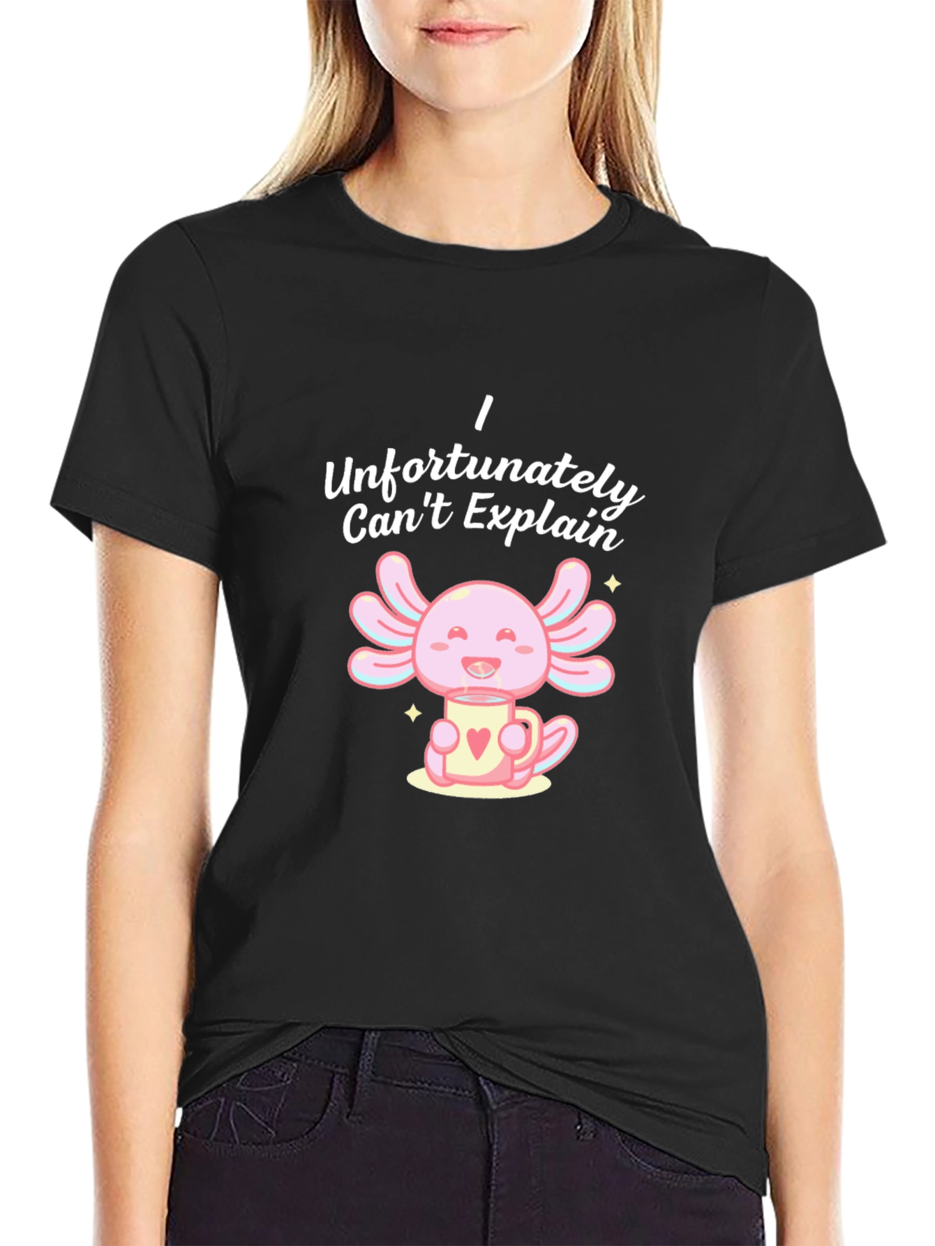 Black Cute Axolotl T-Shirt - I Can't Explain Axolotl Mug view 2