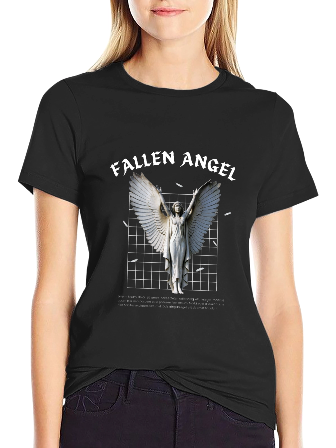 Black Fallen Angel Graphic T-Shirt view 2