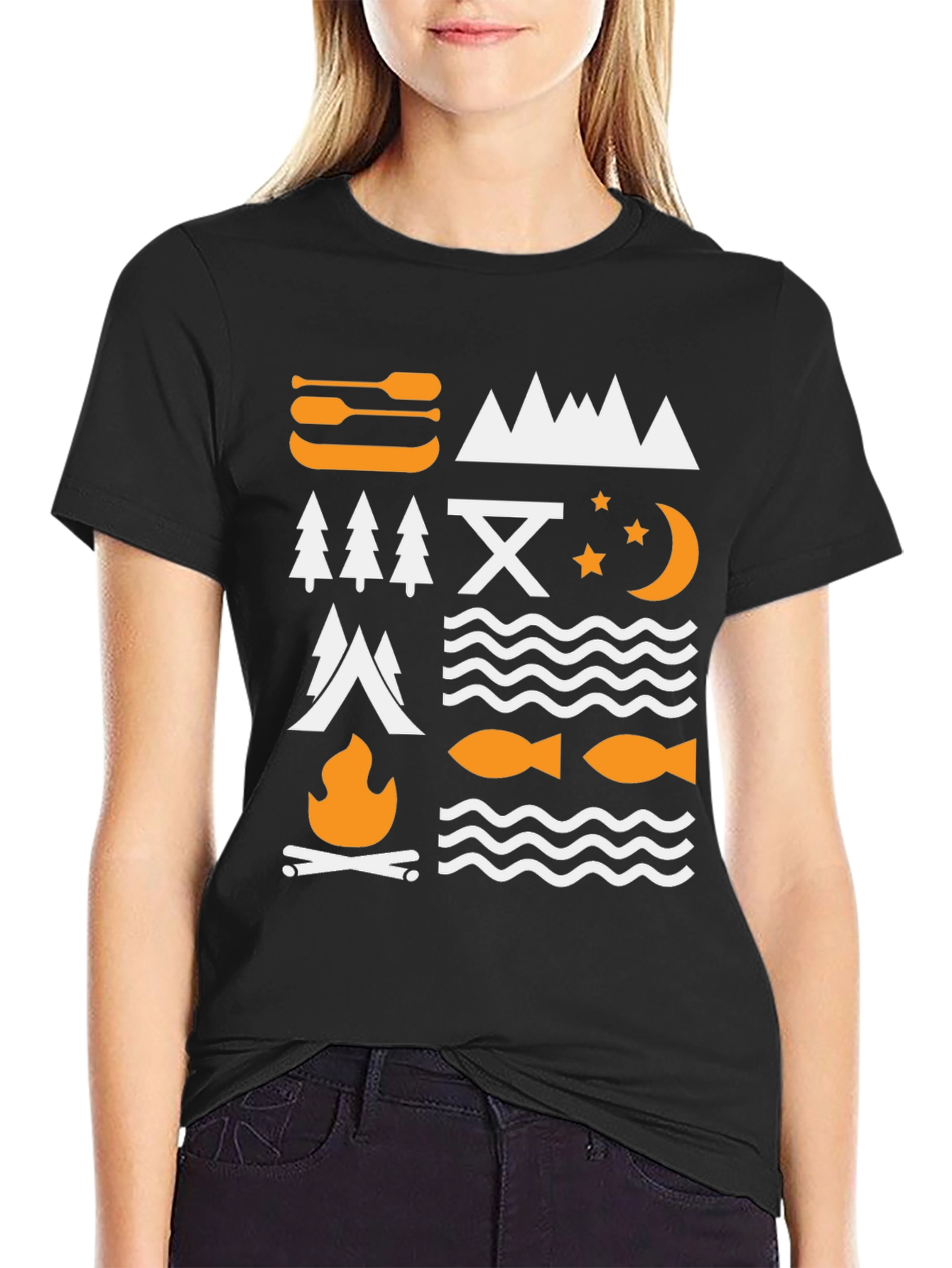 Black Outdoors Adventure Graphic Tee | Camping, Hiking, Fishing Shirt view 2