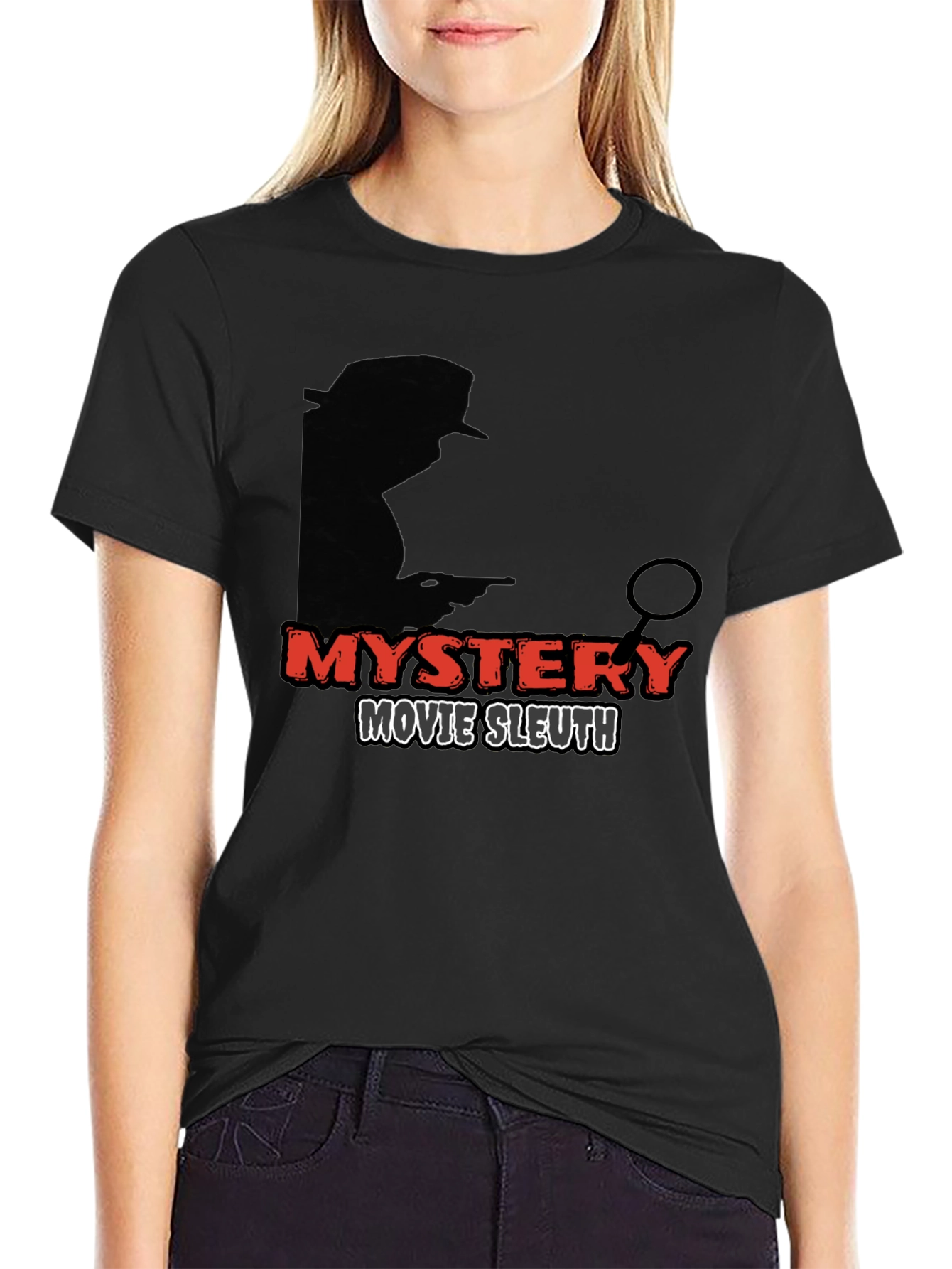 Black Mystery Movie Sleuth Graphic Tee view 2