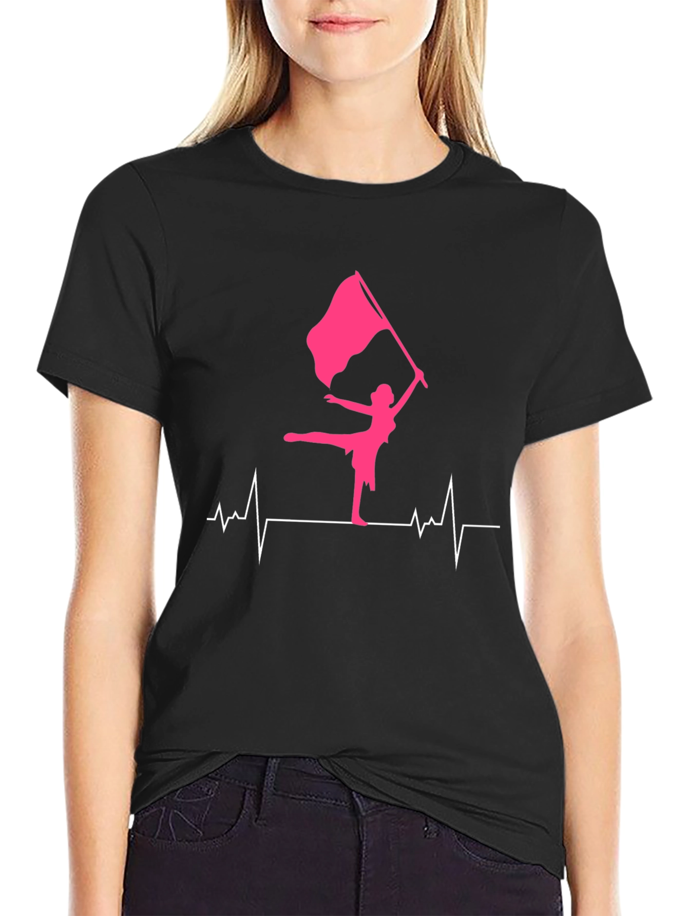Black Color Guard Heartbeat T-Shirt view 2