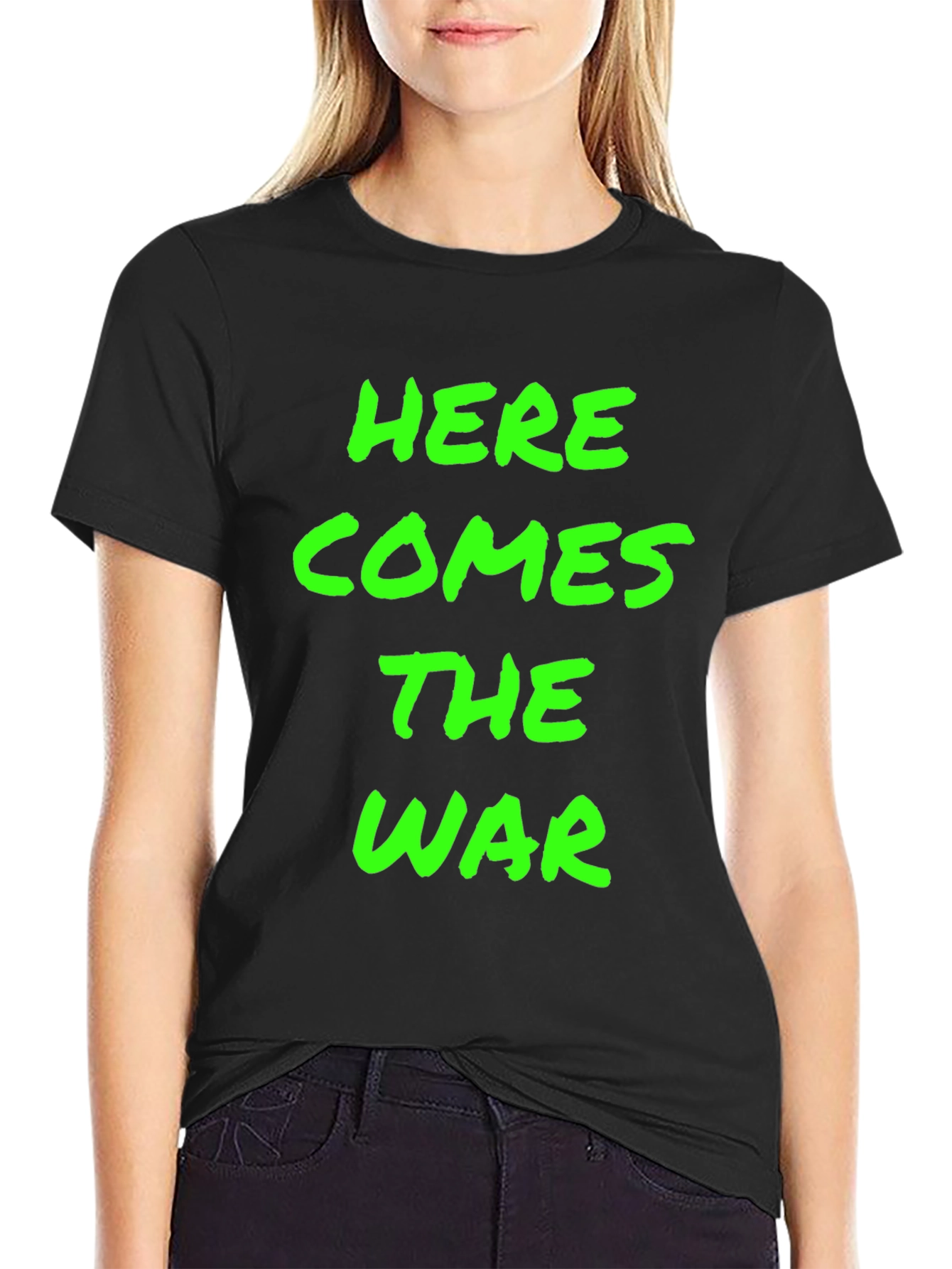Black Here Comes The War Black Graphic Tee view 2