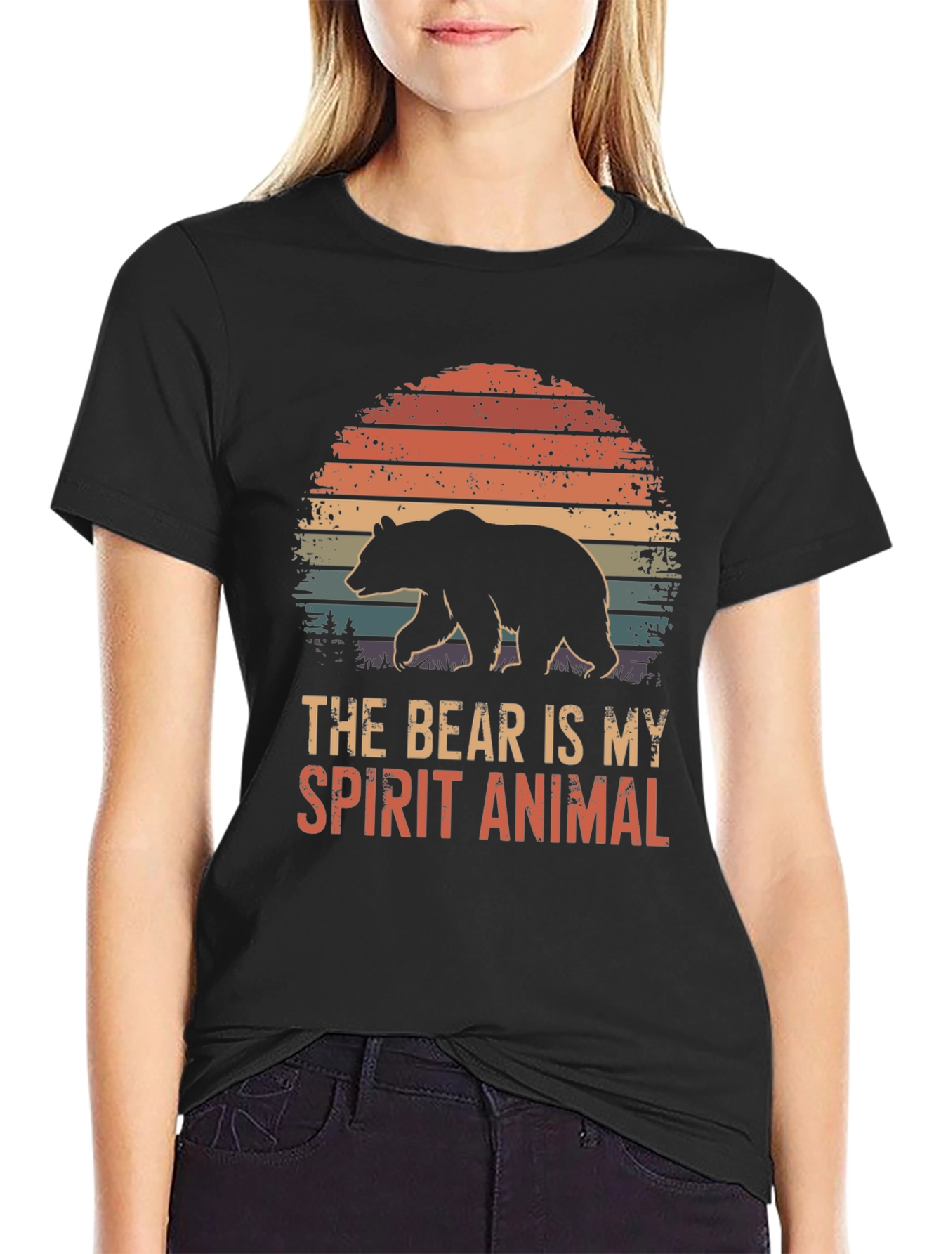 Black Bear Spirit Animal T-Shirt - Nature Inspired Graphic Tee view 2