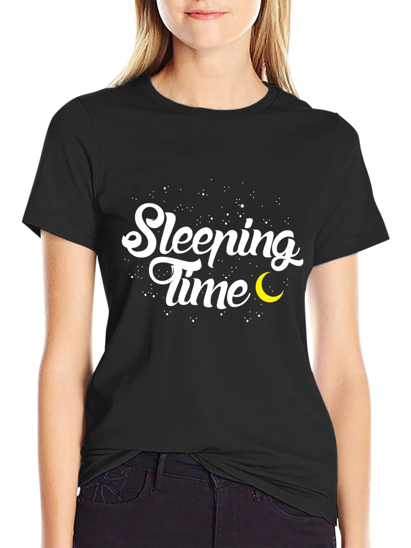 Black Sleeping Time Tee - Comfort and Style view 2