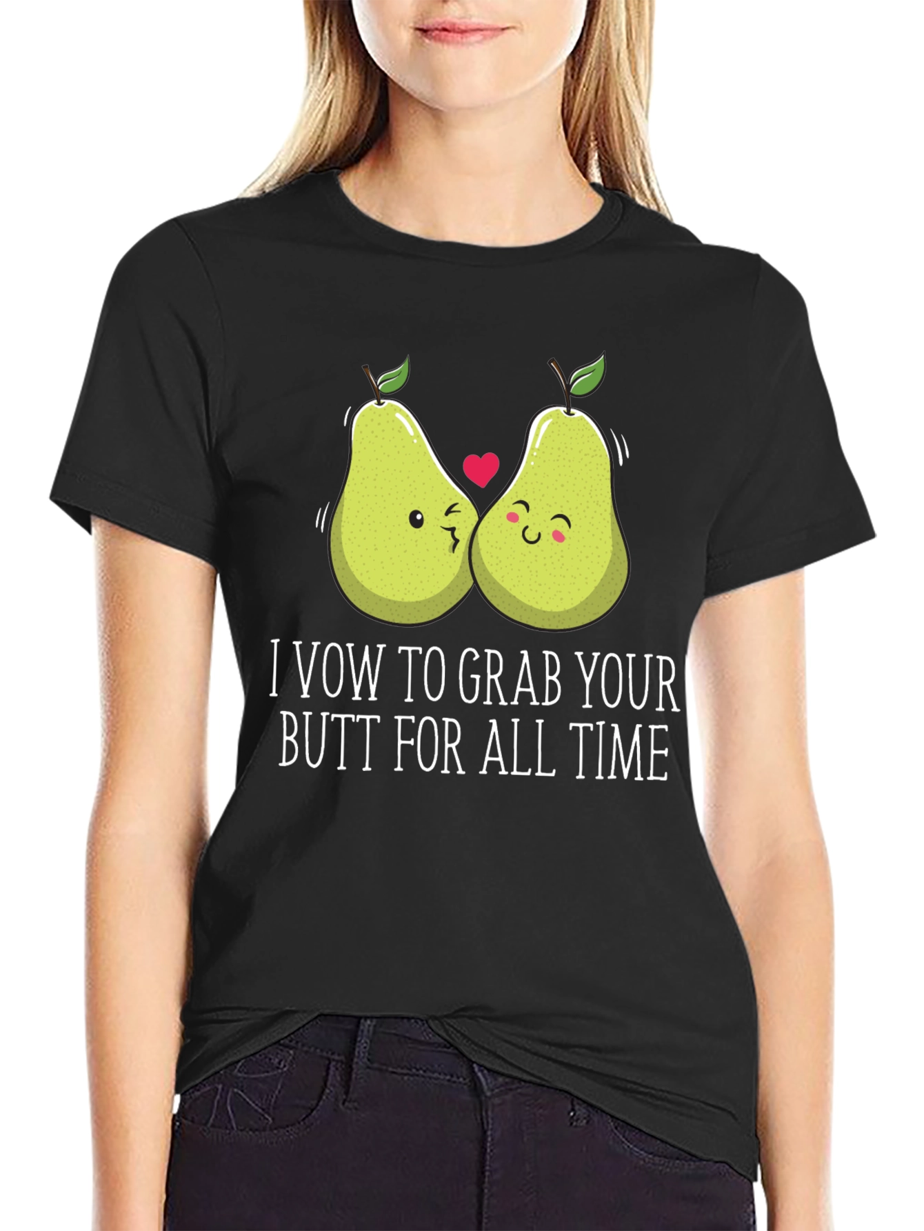 Black Pear-fect Match T-Shirt: I Vow To Grab Your Butt view 2