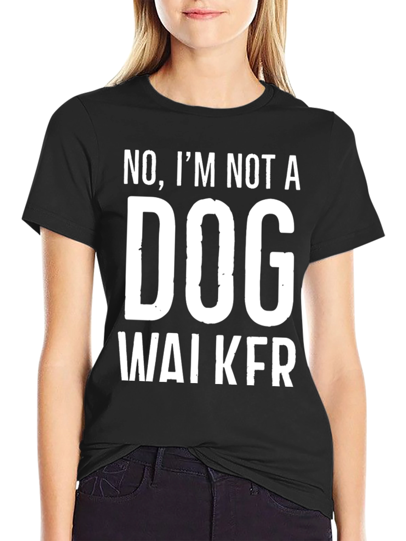 Black Funny 'Not A Dog Walker' Graphic Tee view 2