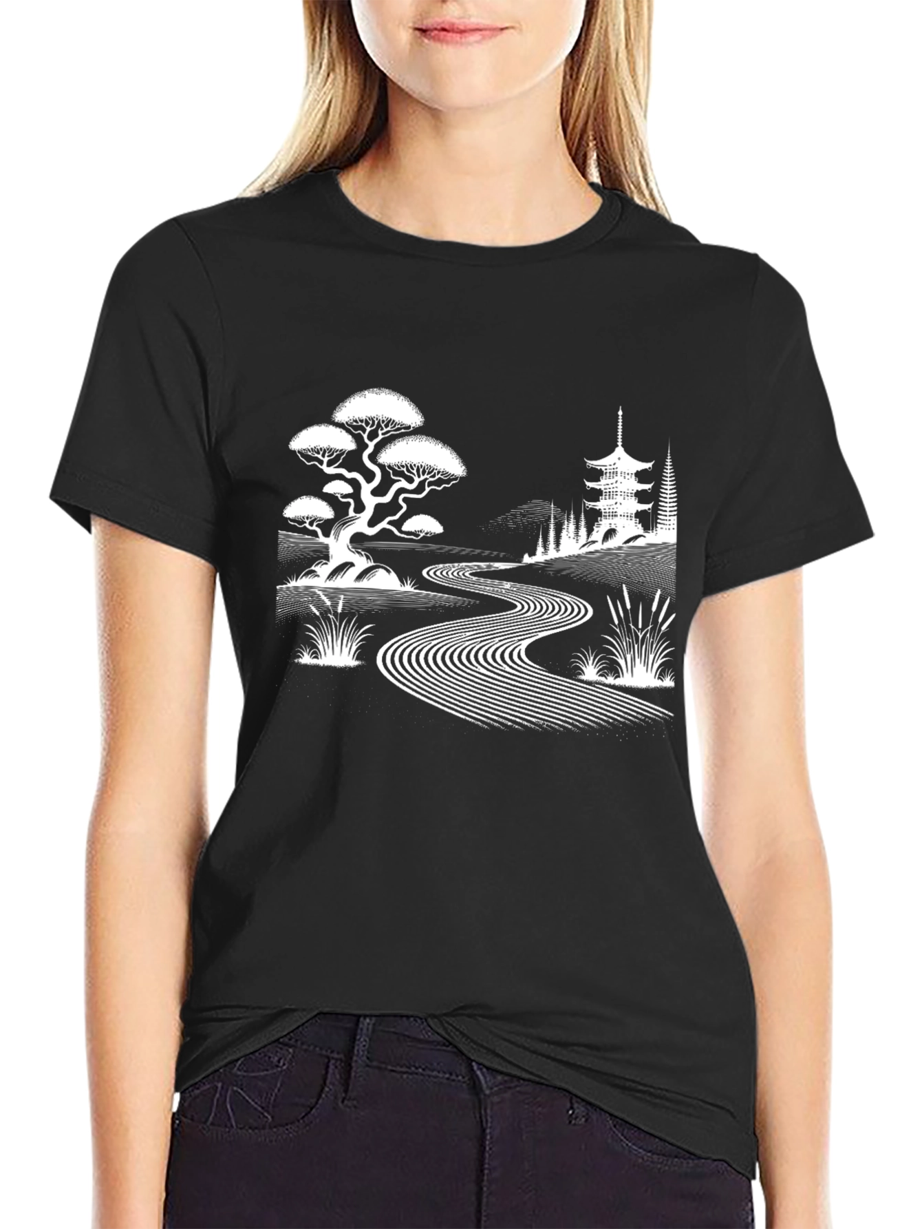 Black Zen Garden Graphic Tee view 2
