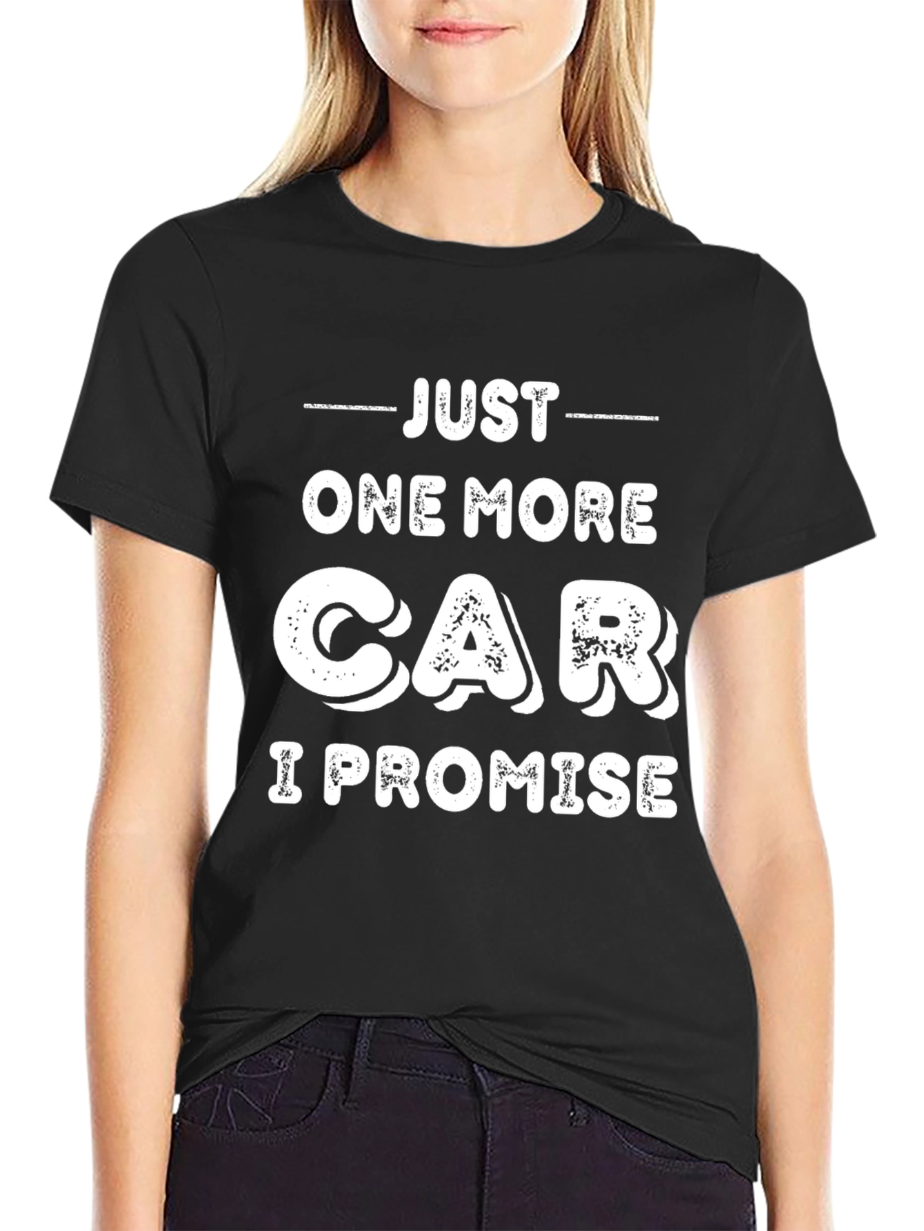 Black Just One More Car T-Shirt view 2