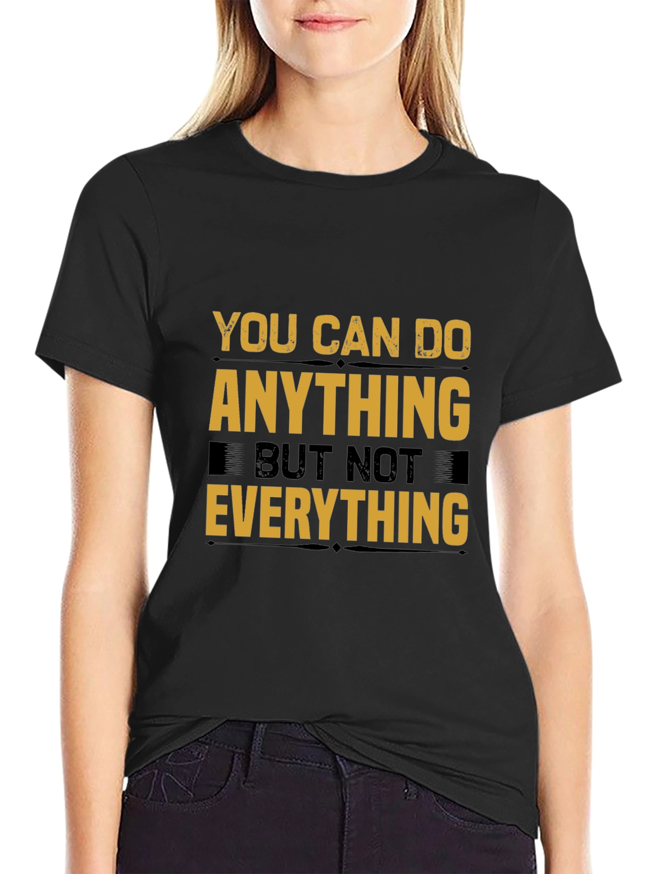 Black Motivational T-Shirt: You Can Do Anything Tee view 2