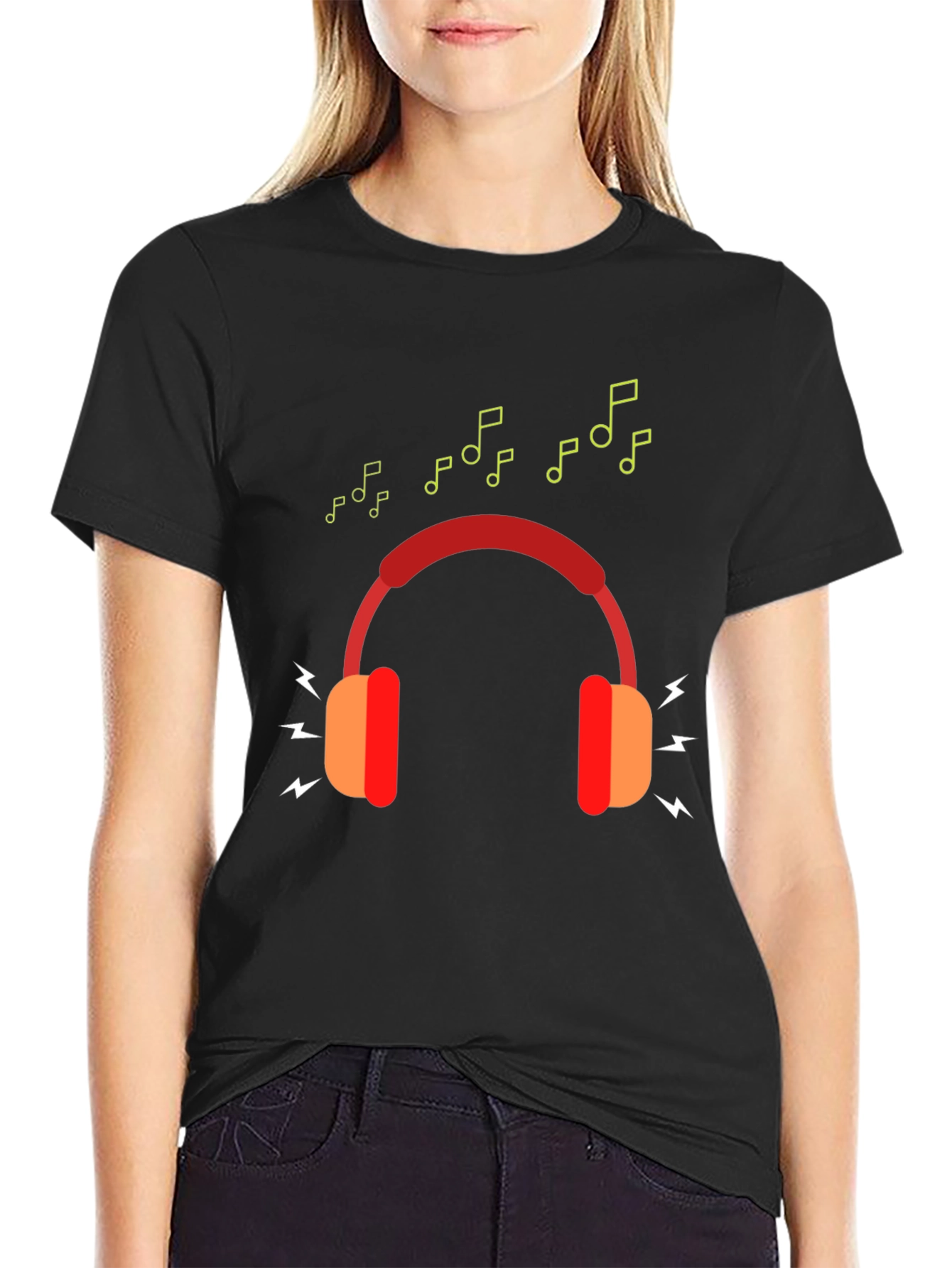 Black Stylish Music Lover's Graphic T-Shirt view 2