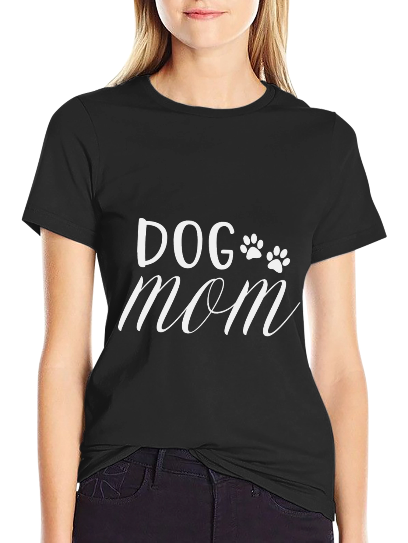 Black Dog Mom Graphic T-Shirt - Cute Pet Lover Tee view 2