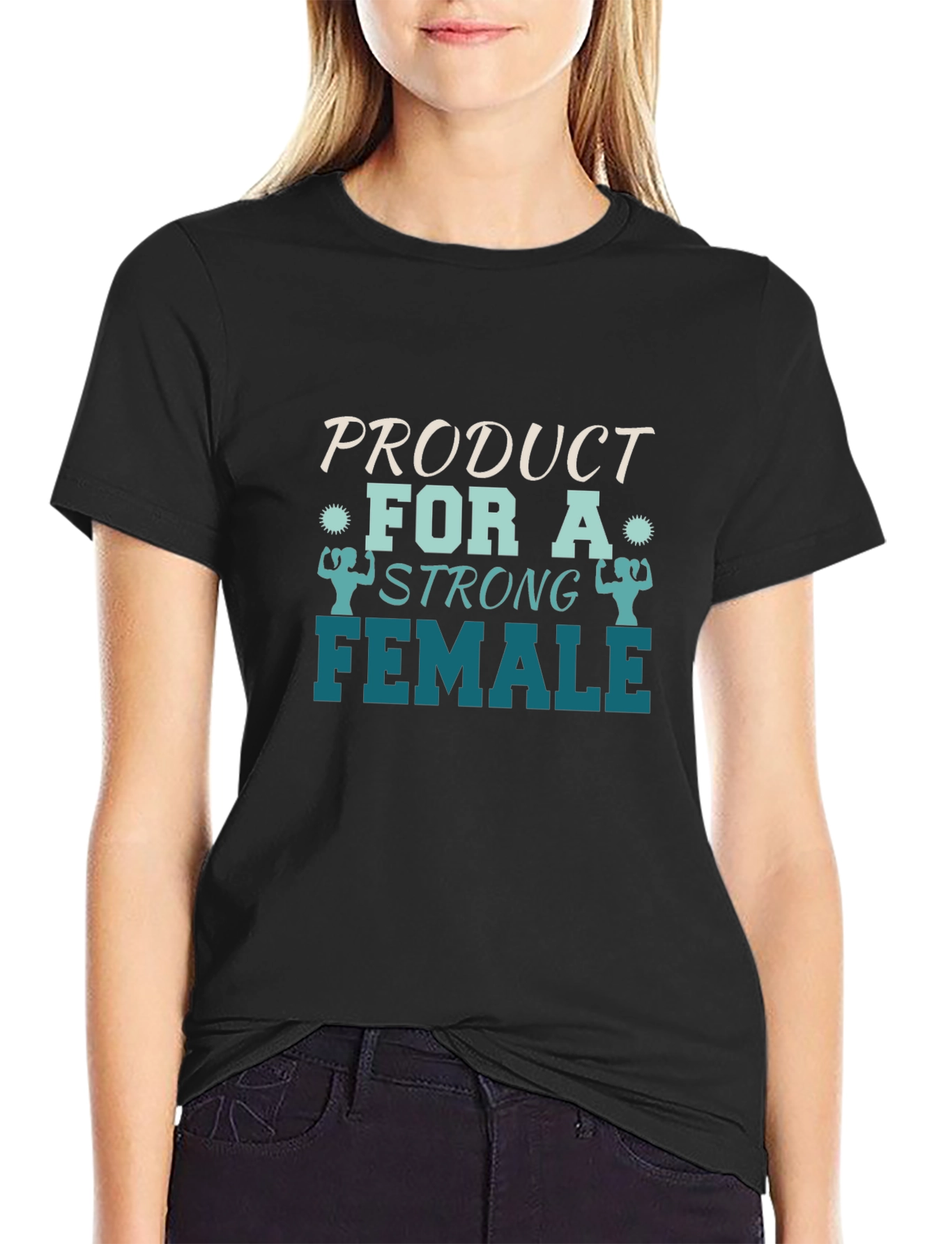 Strong Female Graphic Tee - Black Cotton - 2