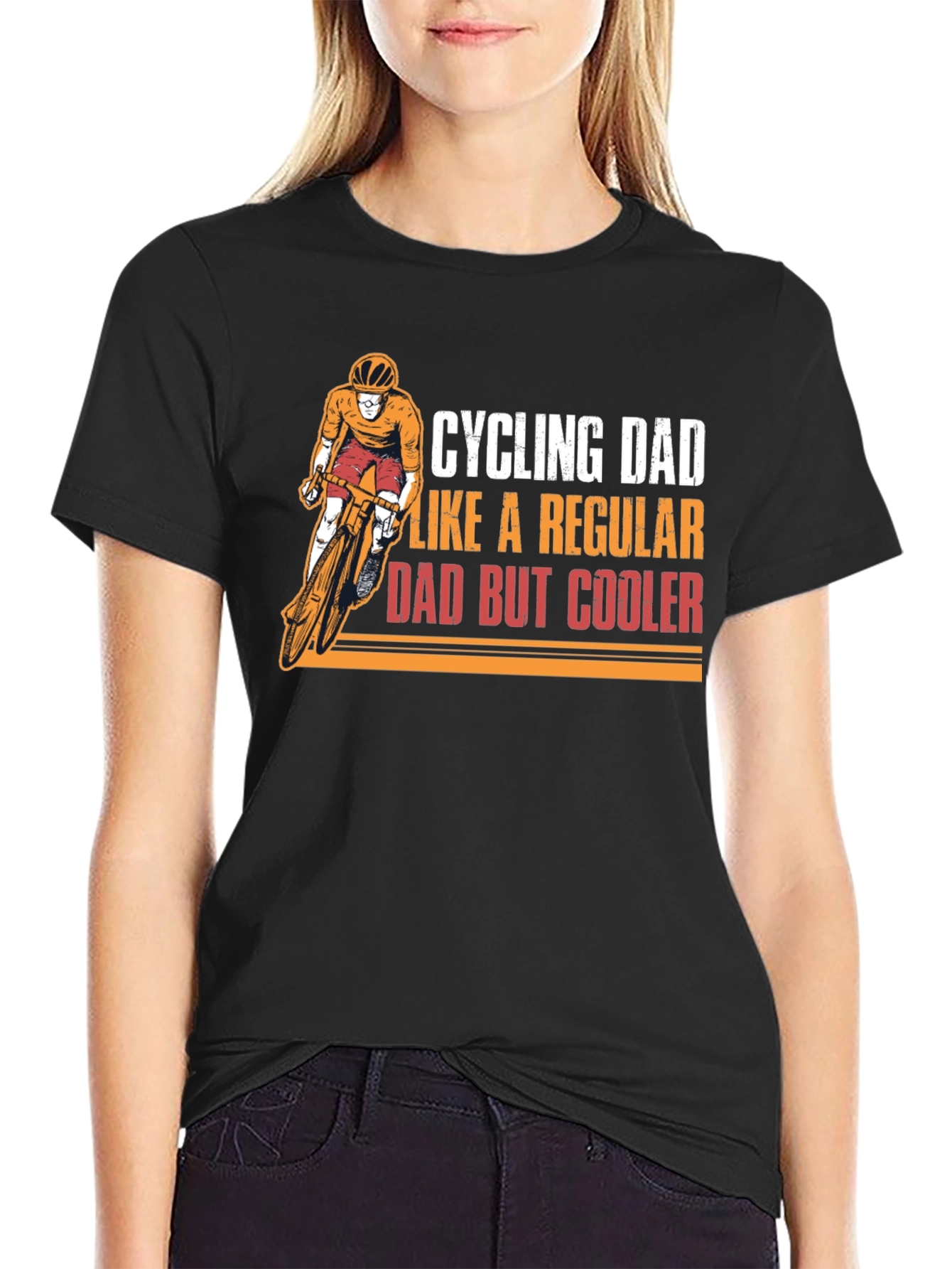 Black Cycling Dad T-Shirt - Cool Dad Edition view 2