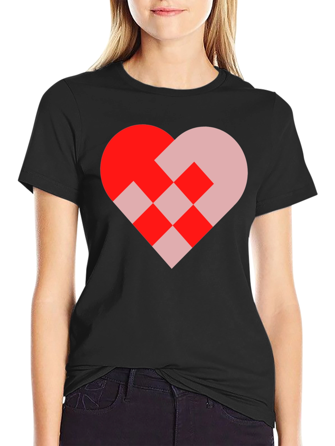 Black Heart Graphic Black T-Shirt view 2