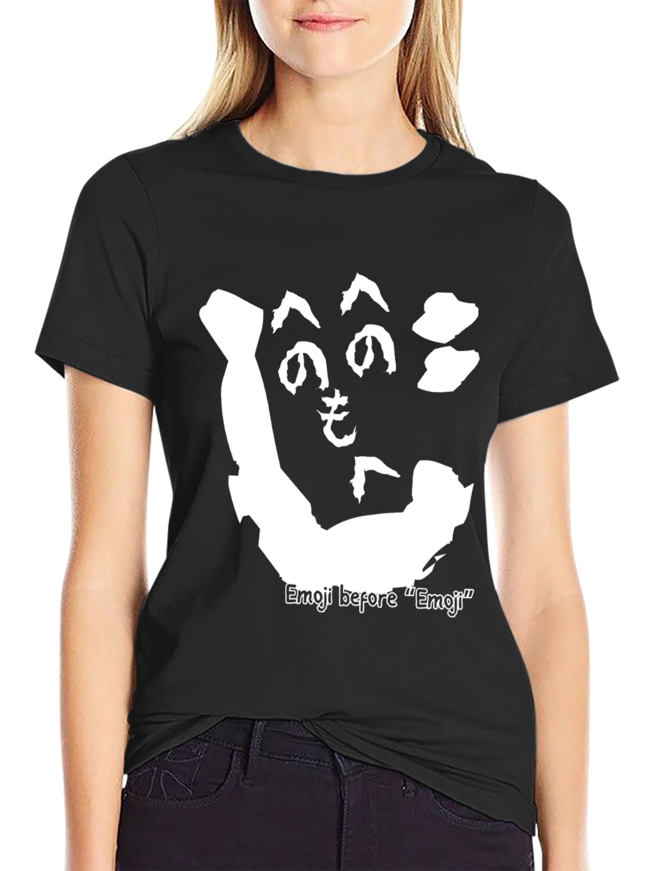 Black Emoji Before Emoji Black T-Shirt view 2