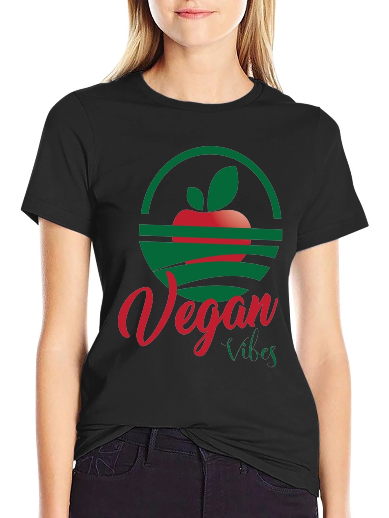 Black Vegan Vibes T-Shirt: Stylish & Conscious view 2