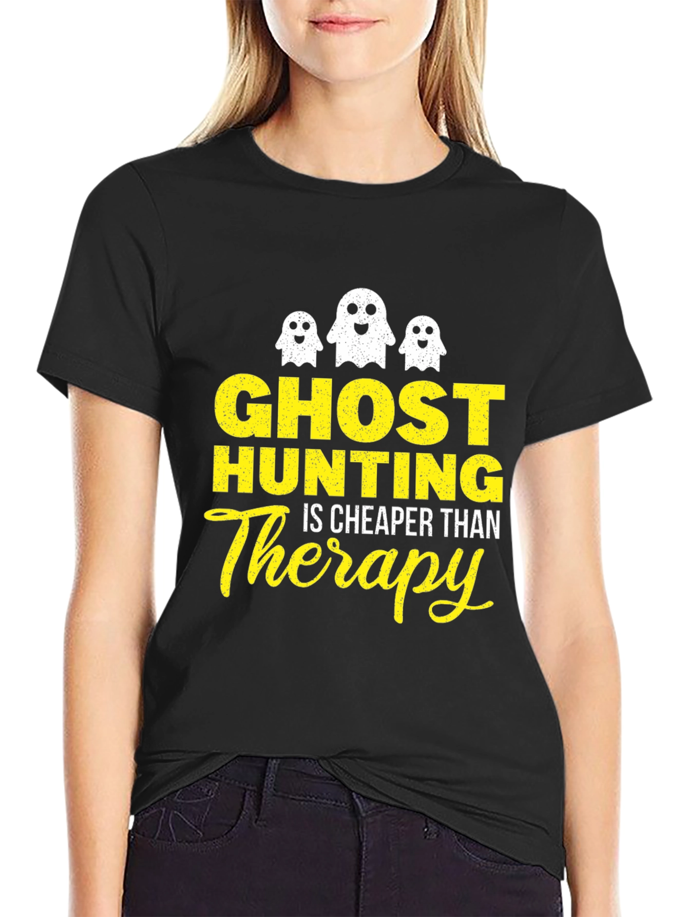 Black Ghost Hunting Therapy Tee view 2