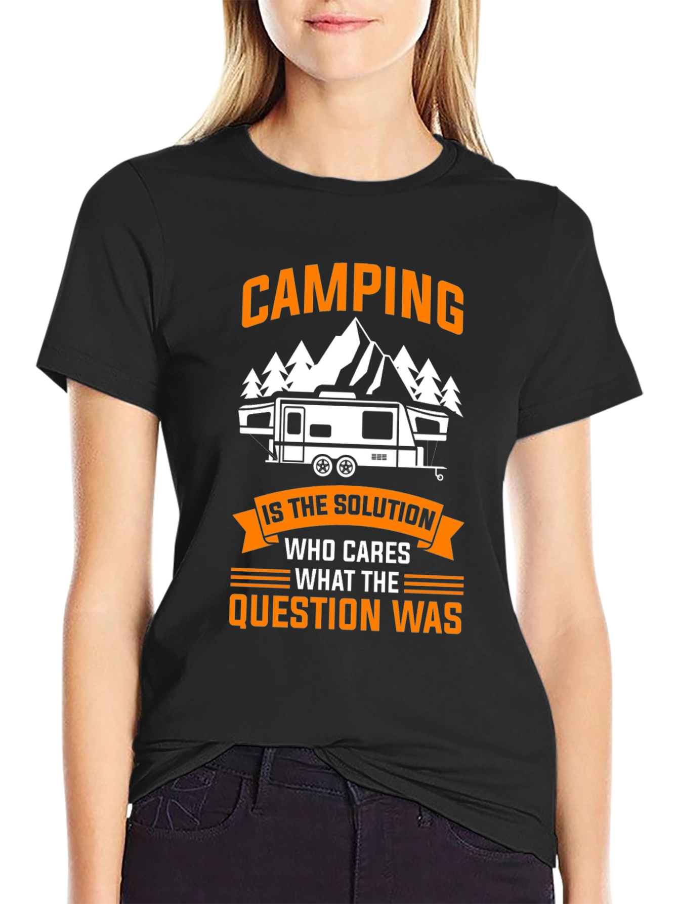 Black Camping is the Solution Tee view 2